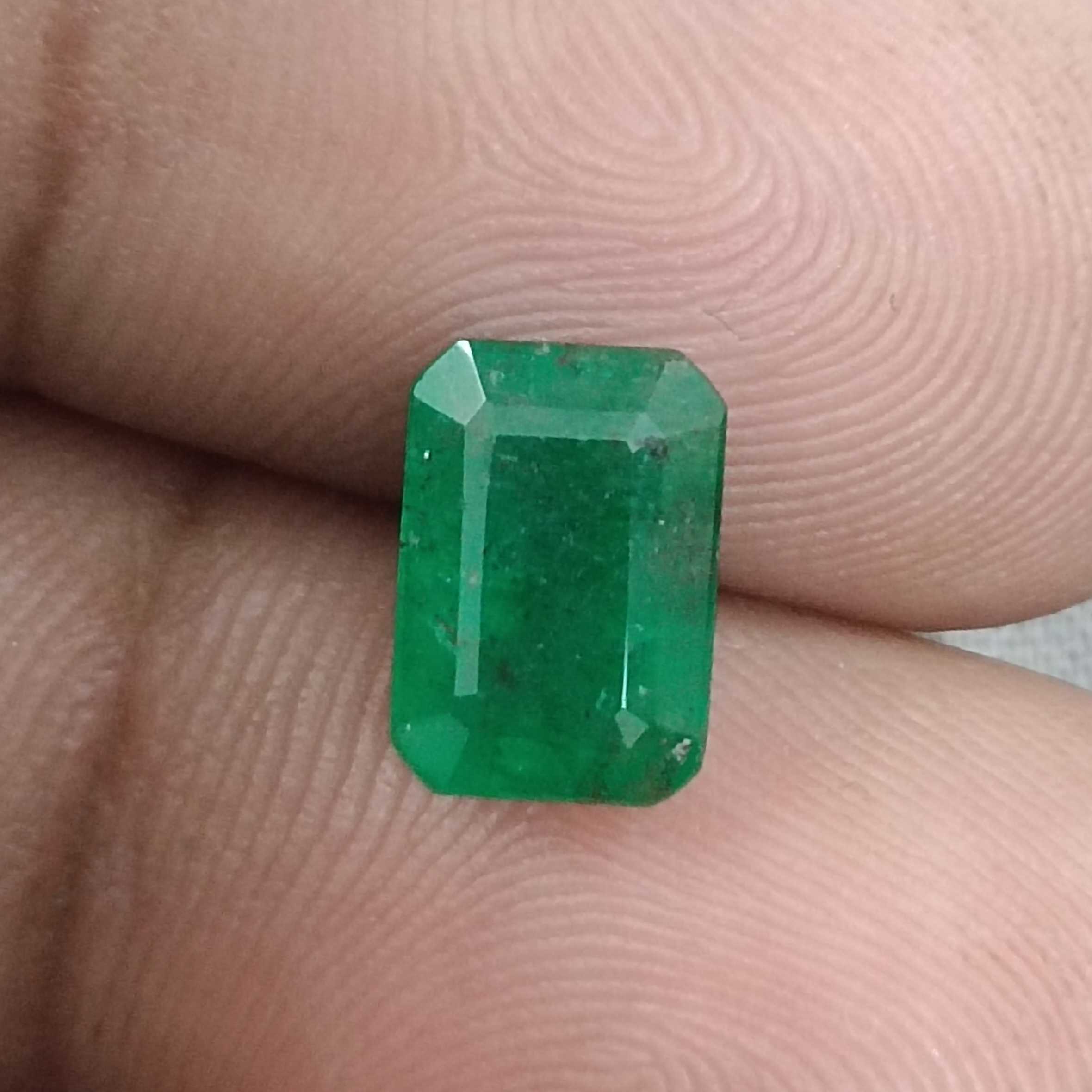 2.36ct pure deep velvet green octagon cut emerald gemstone /