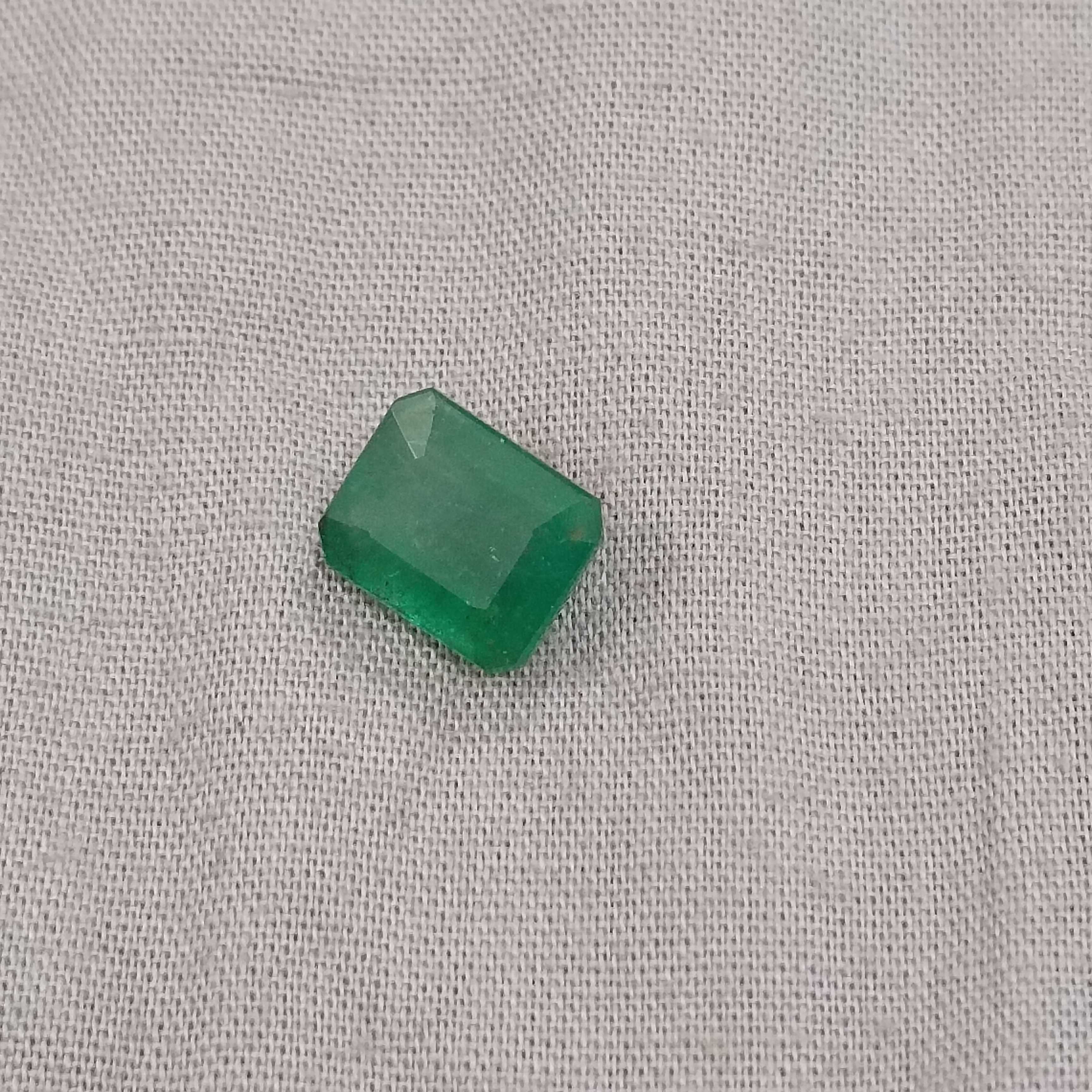 4.17ct GSI certified velvet green octagon cut Zambian emerald gemstone 