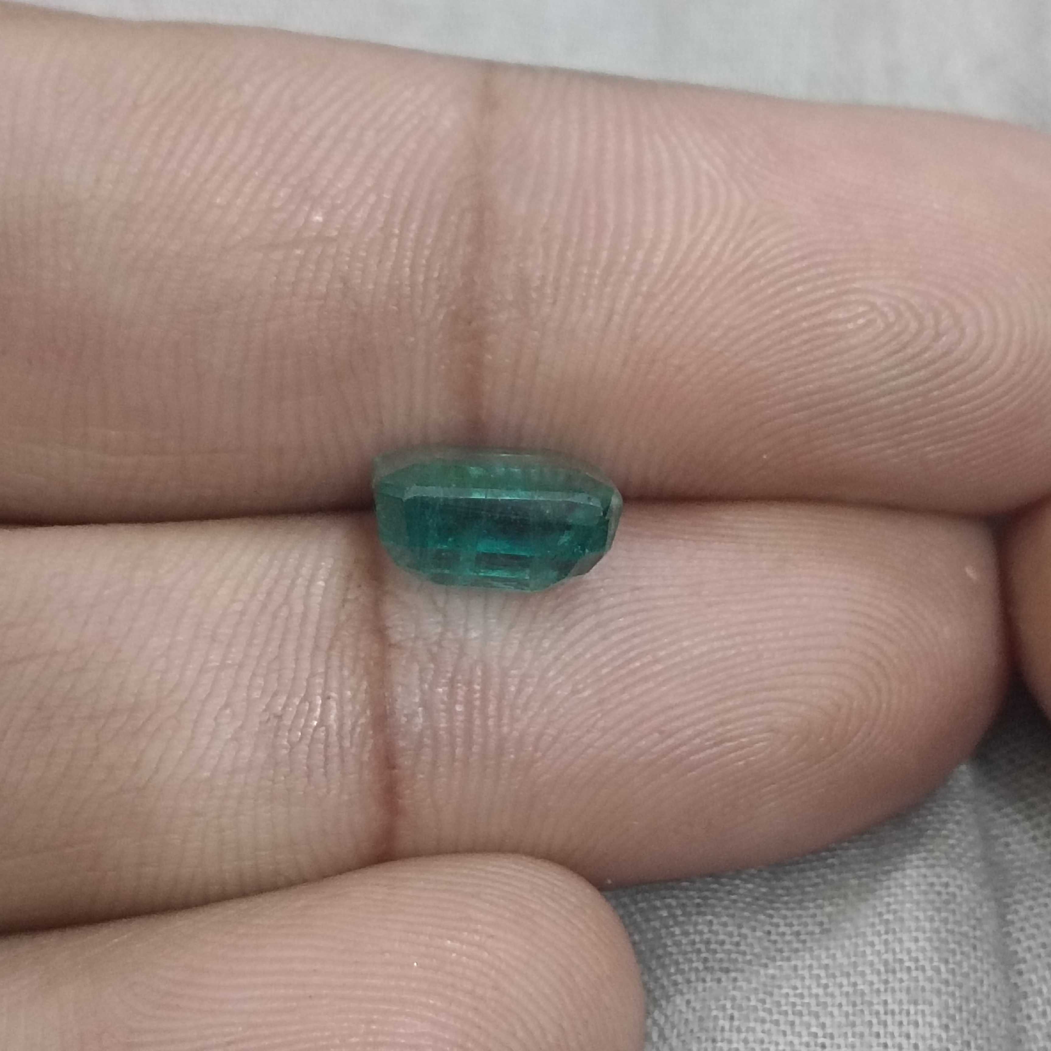 3.42ct certified bright intense green with bluish tint octagon cut emerald gem 