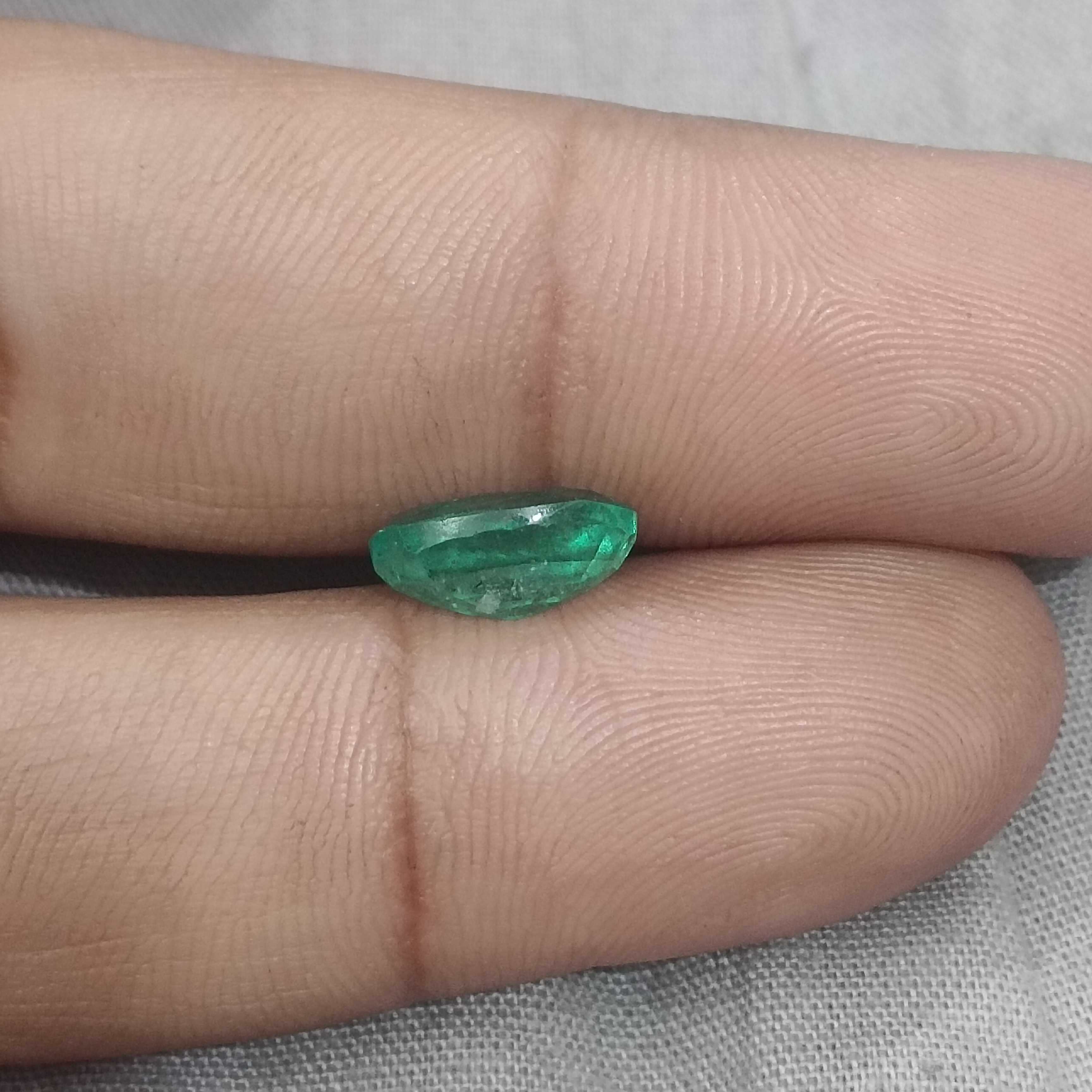 2.40ct GSI certified sea green oval cut Zambian emerald gem