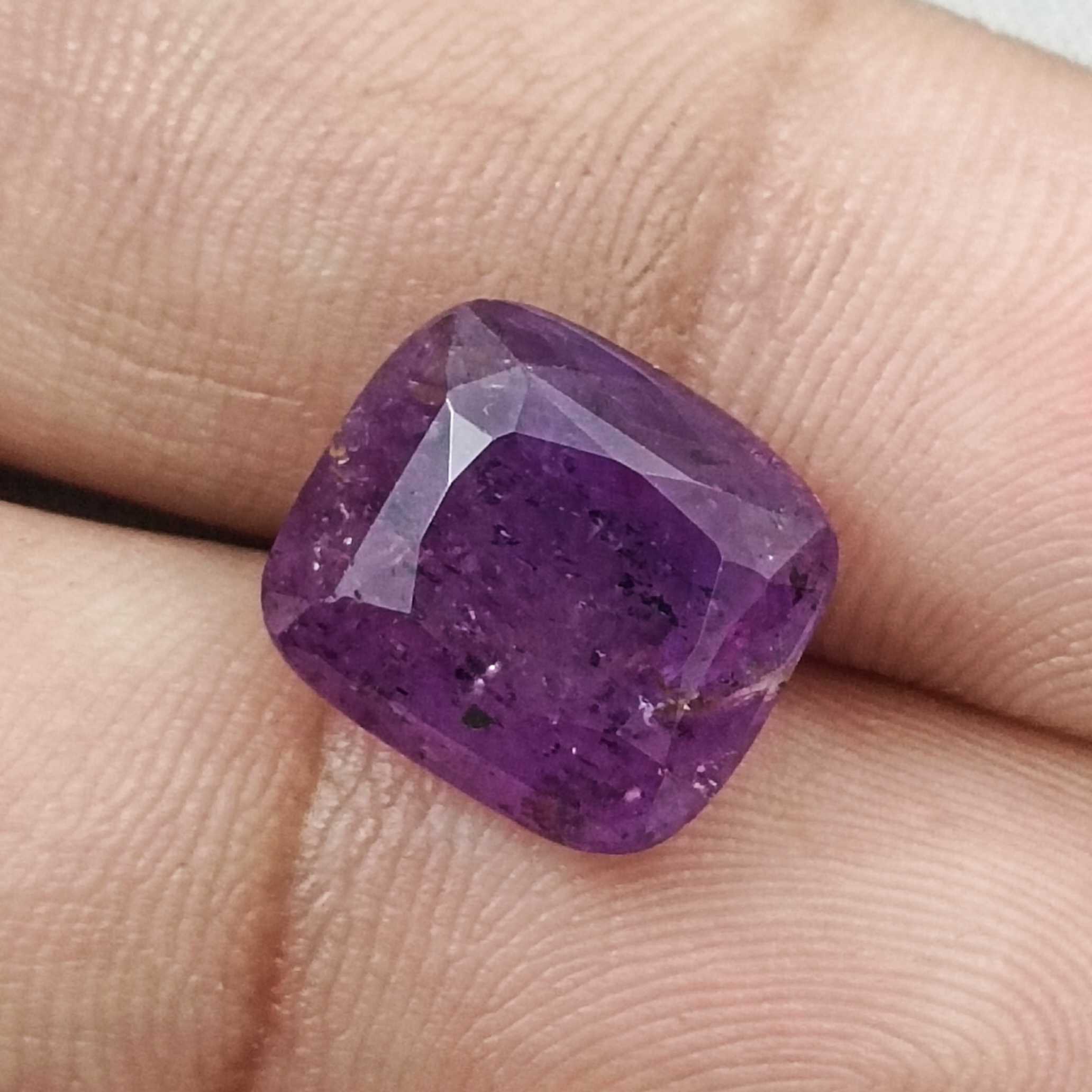 11.59ct certified deep purple cushion cut unheated Ceylon sapphire gem/