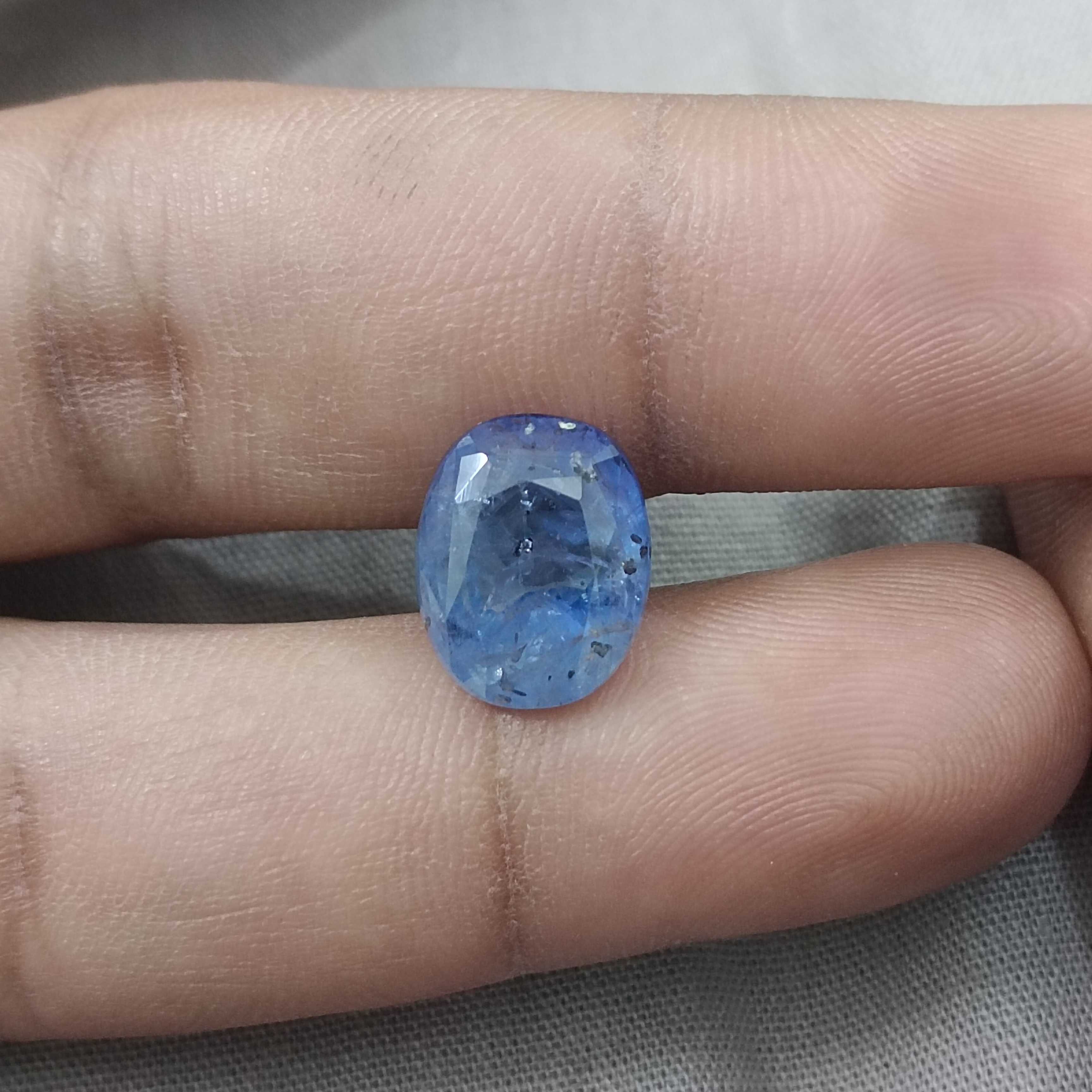 8.54ct certified medium sea blue cushion mix cut unheated Ceylon blue sapphire 