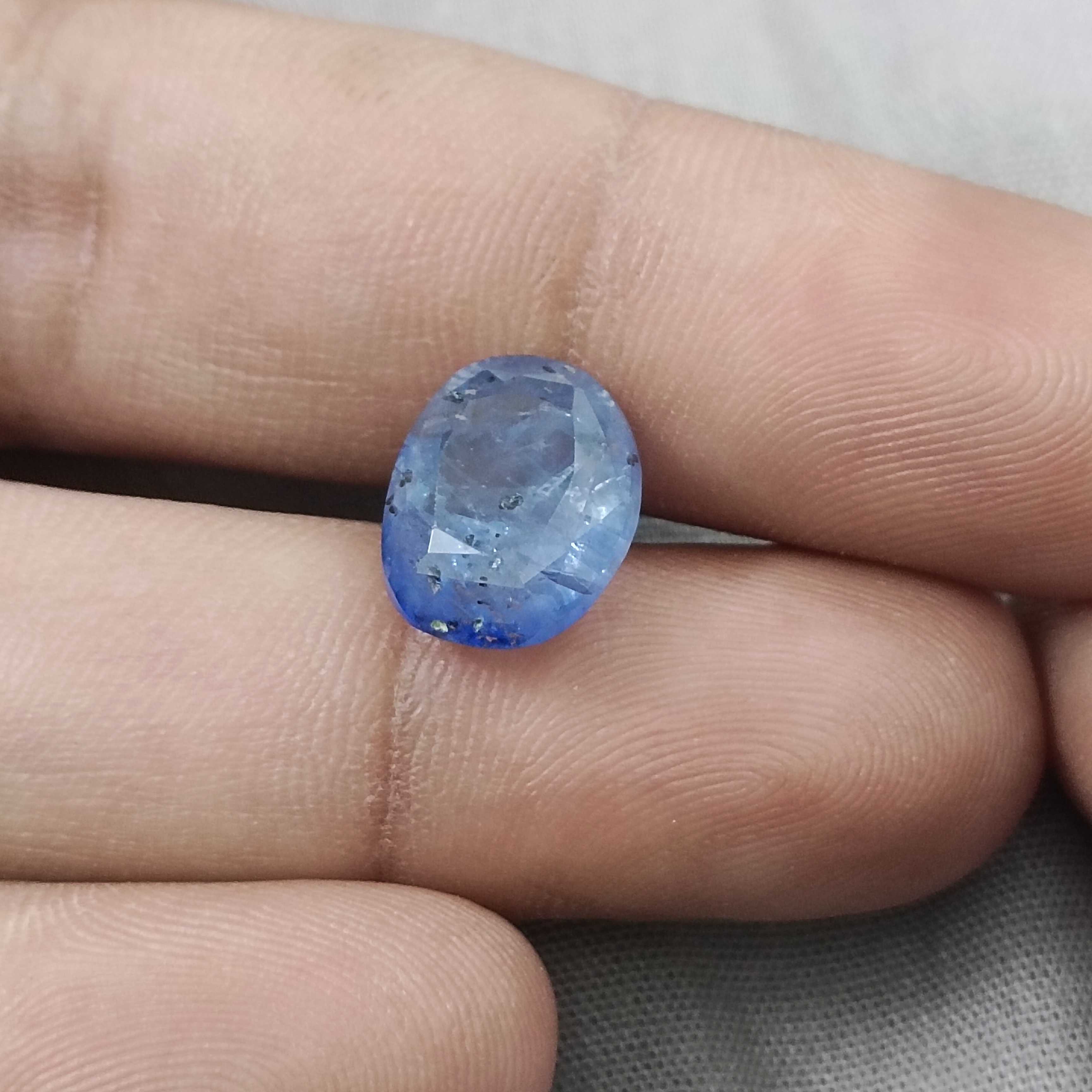 8.54ct certified medium sea blue cushion mix cut unheated Ceylon blue sapphire 