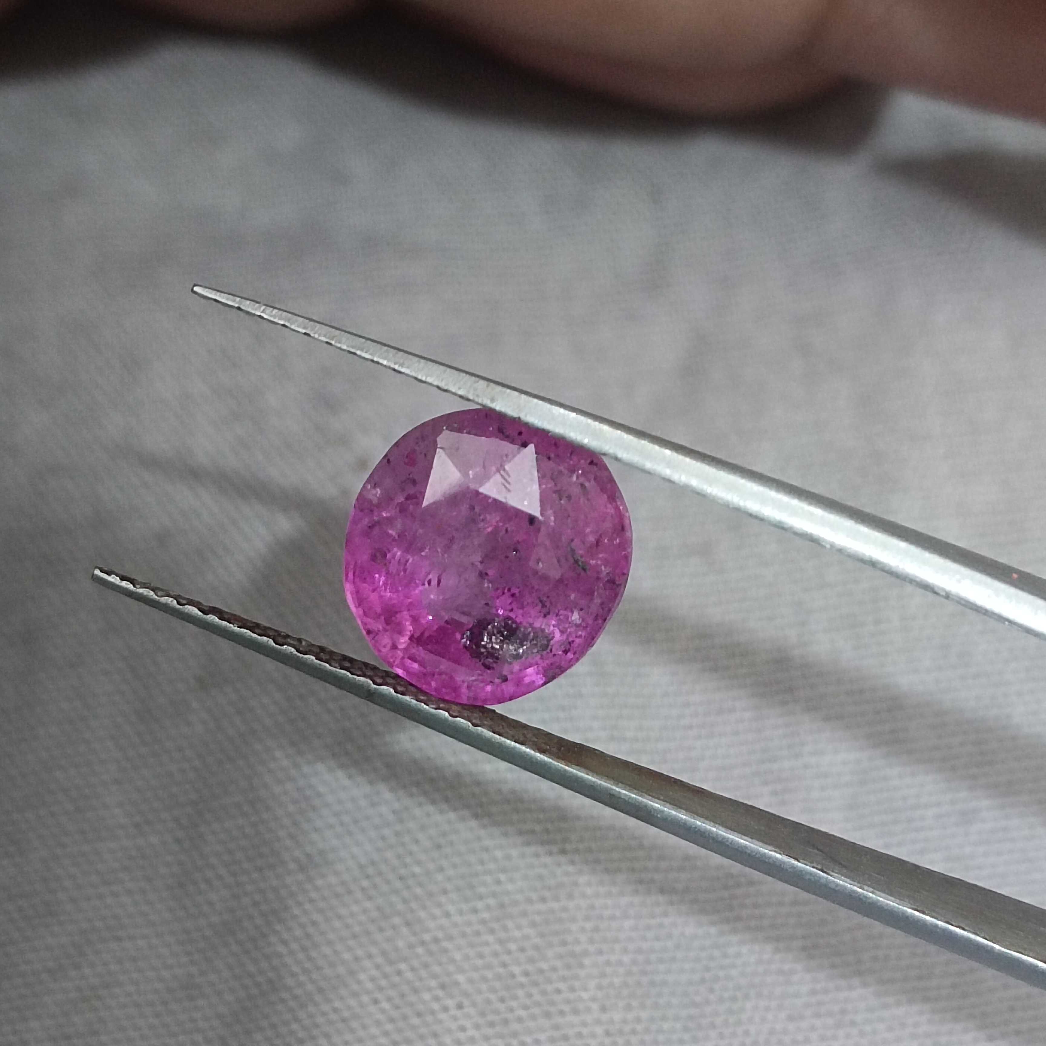 5.42ct GSI (USA) certified pinkish red oval mix shape Ceylon ruby stone