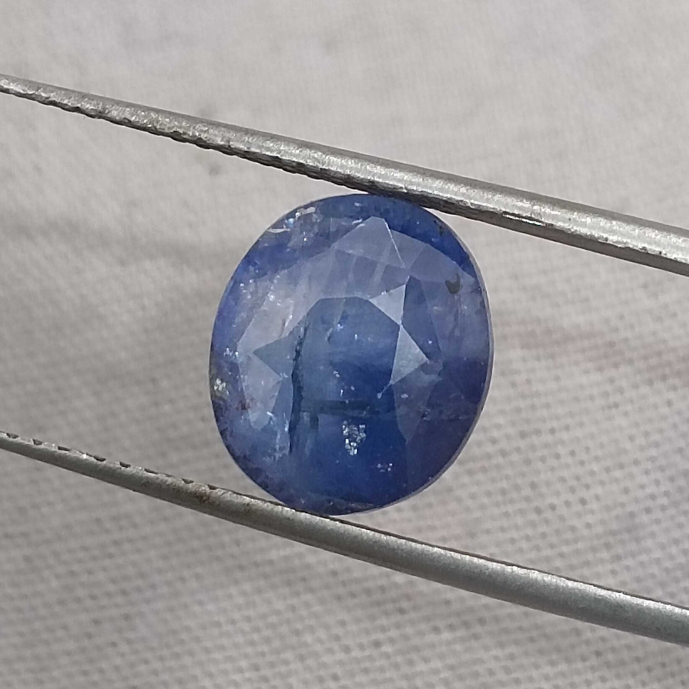 5.69ct GSI certified deep blue oval shape Ceylon origin sapphire stone H/