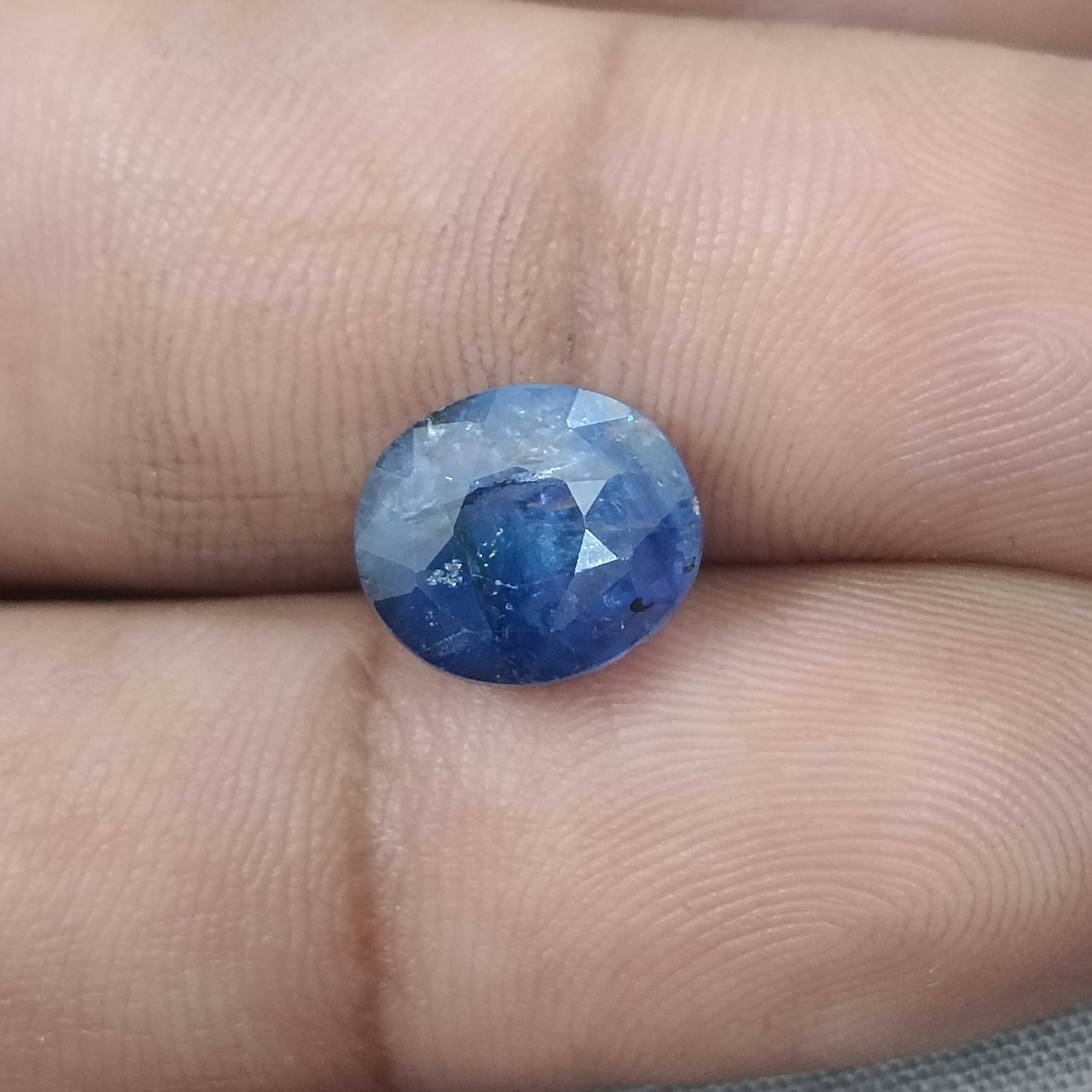 5.69ct GSI certified deep blue oval shape Ceylon origin sapphire stone H