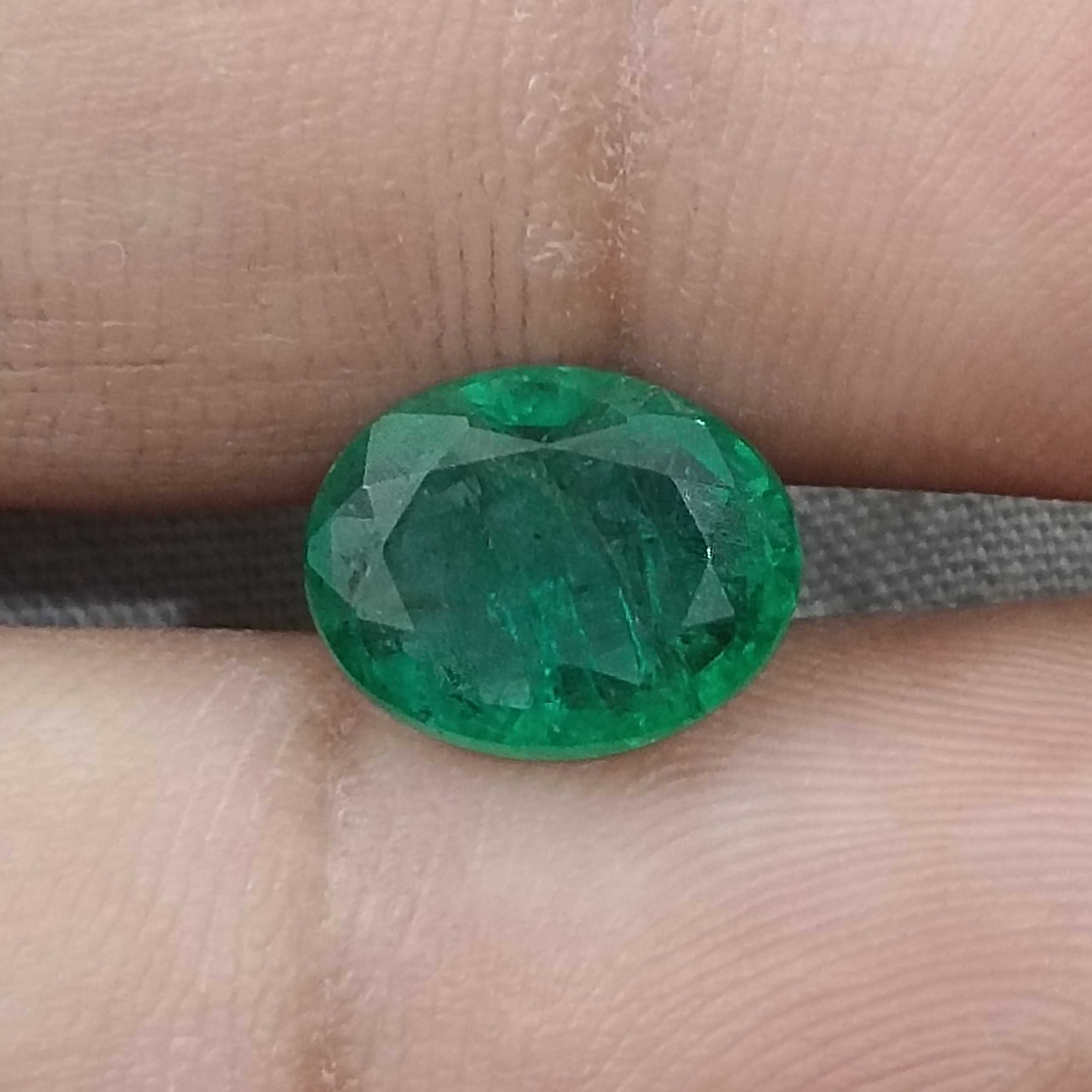 3.19ct GSI (USA) deep green oval shape Zambian emerald gemstone /