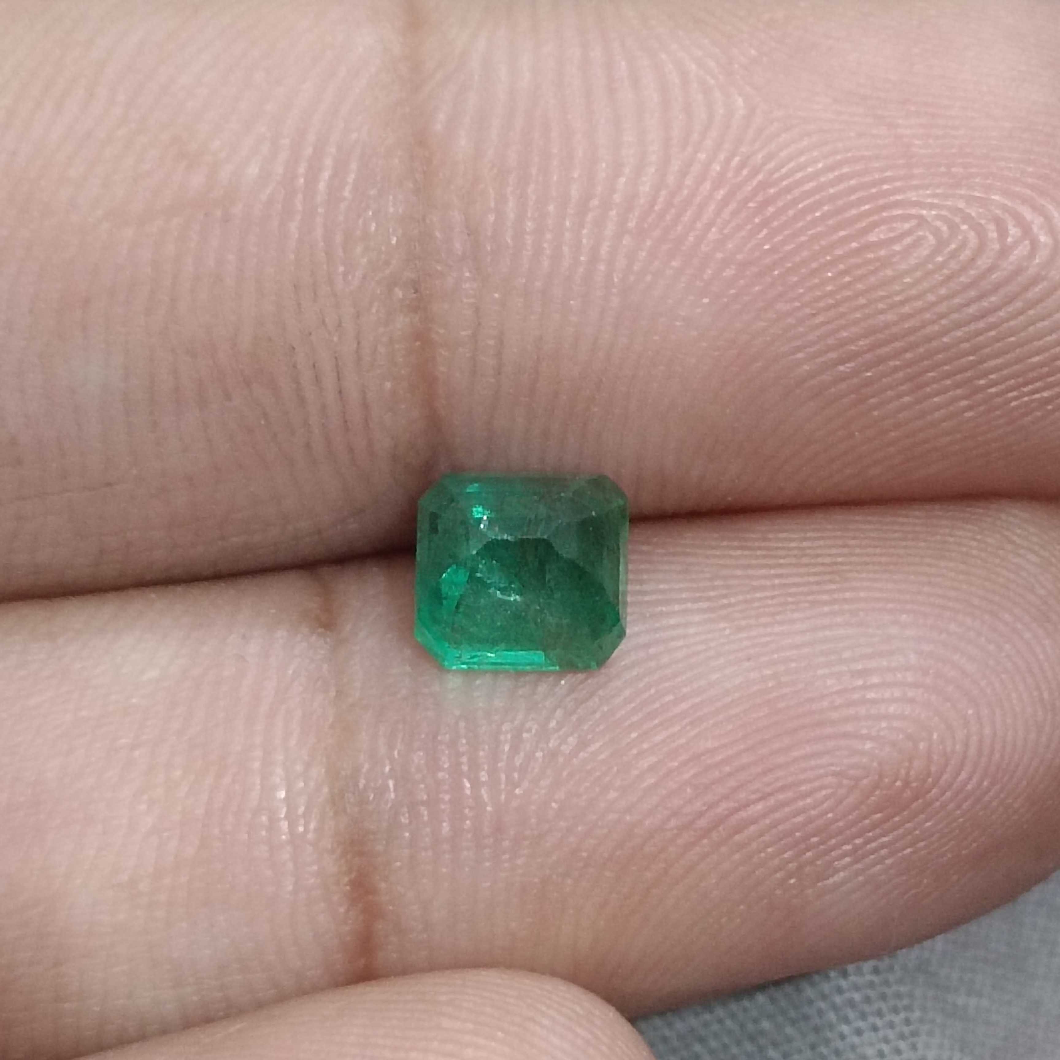 1.61ct GSI certified medium deep green octagon cut Zambian emerald 