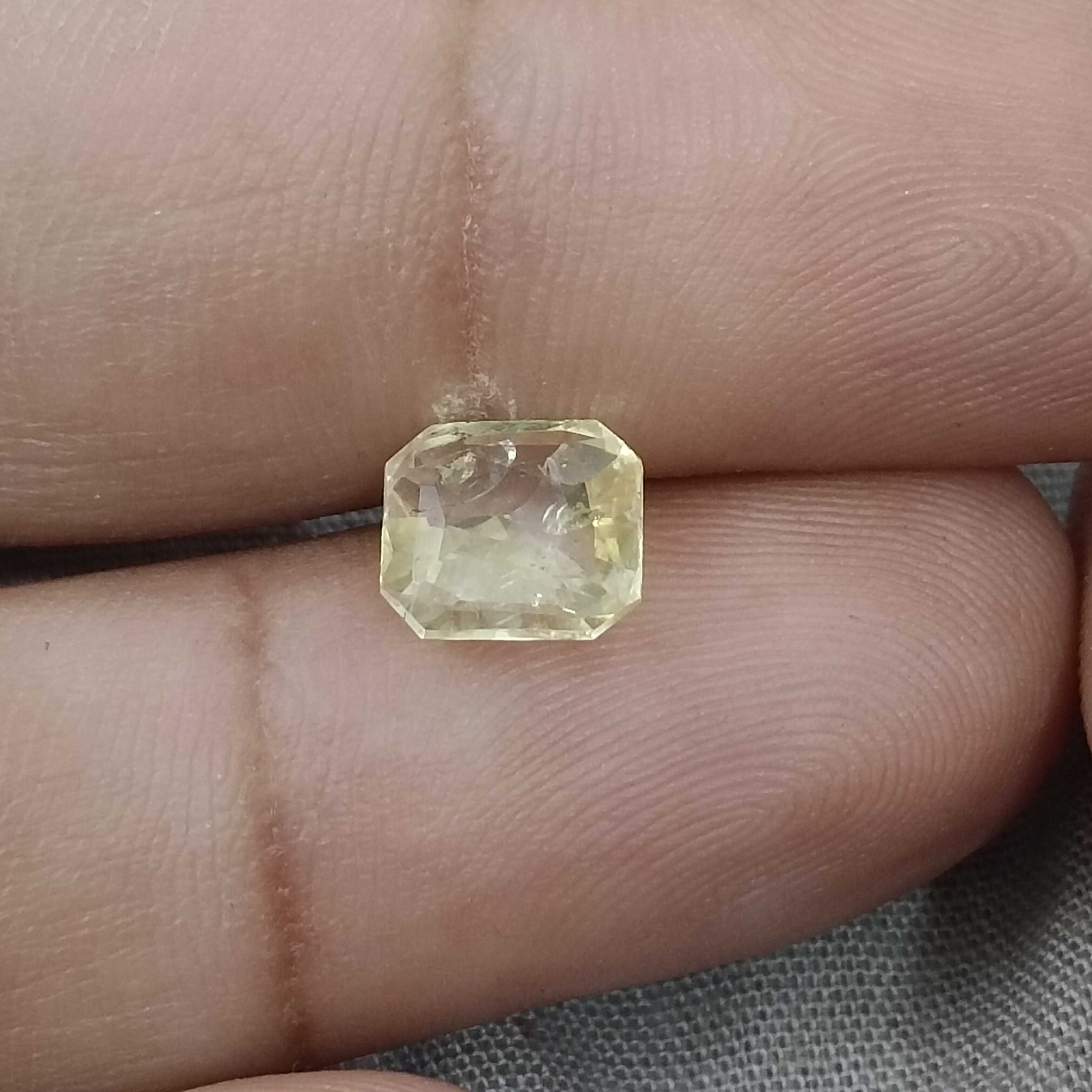 2.33ct GSI certified octagon cut unheated Ceylon yellow sapphire stone