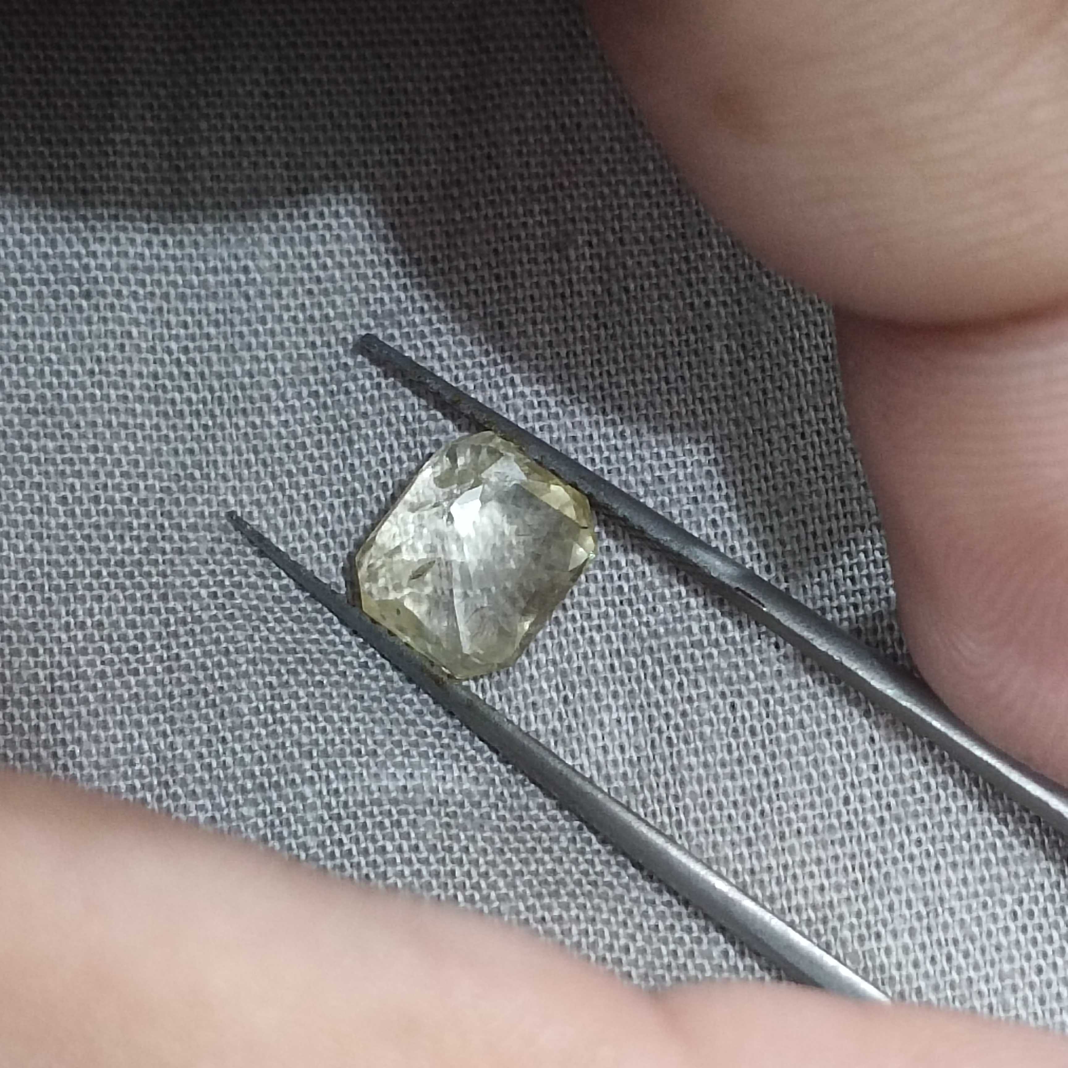 2.33ct GSI certified octagon cut unheated Ceylon yellow sapphire stone