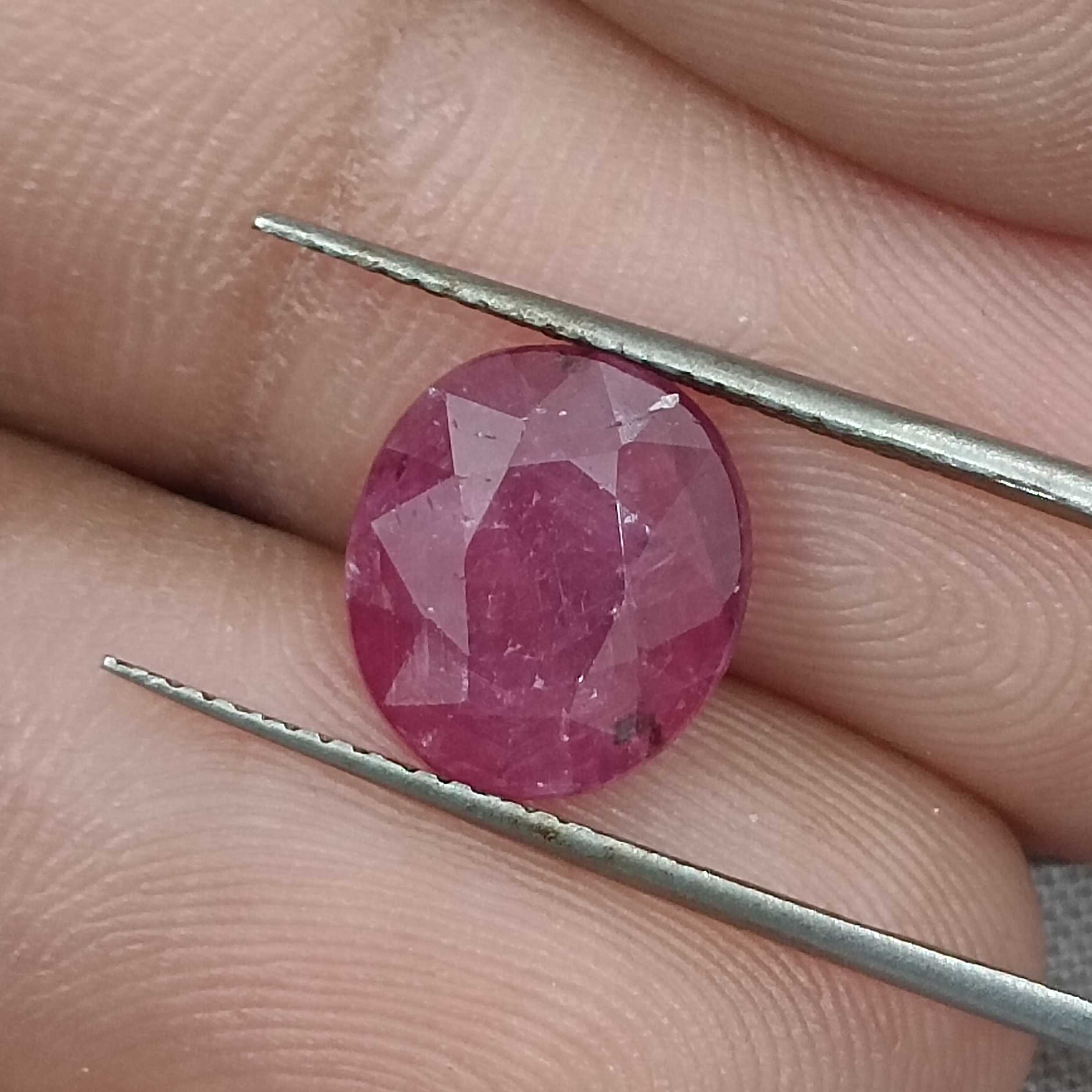 4.44ct GSI certified oval mix cut unheated ruby gemstone /