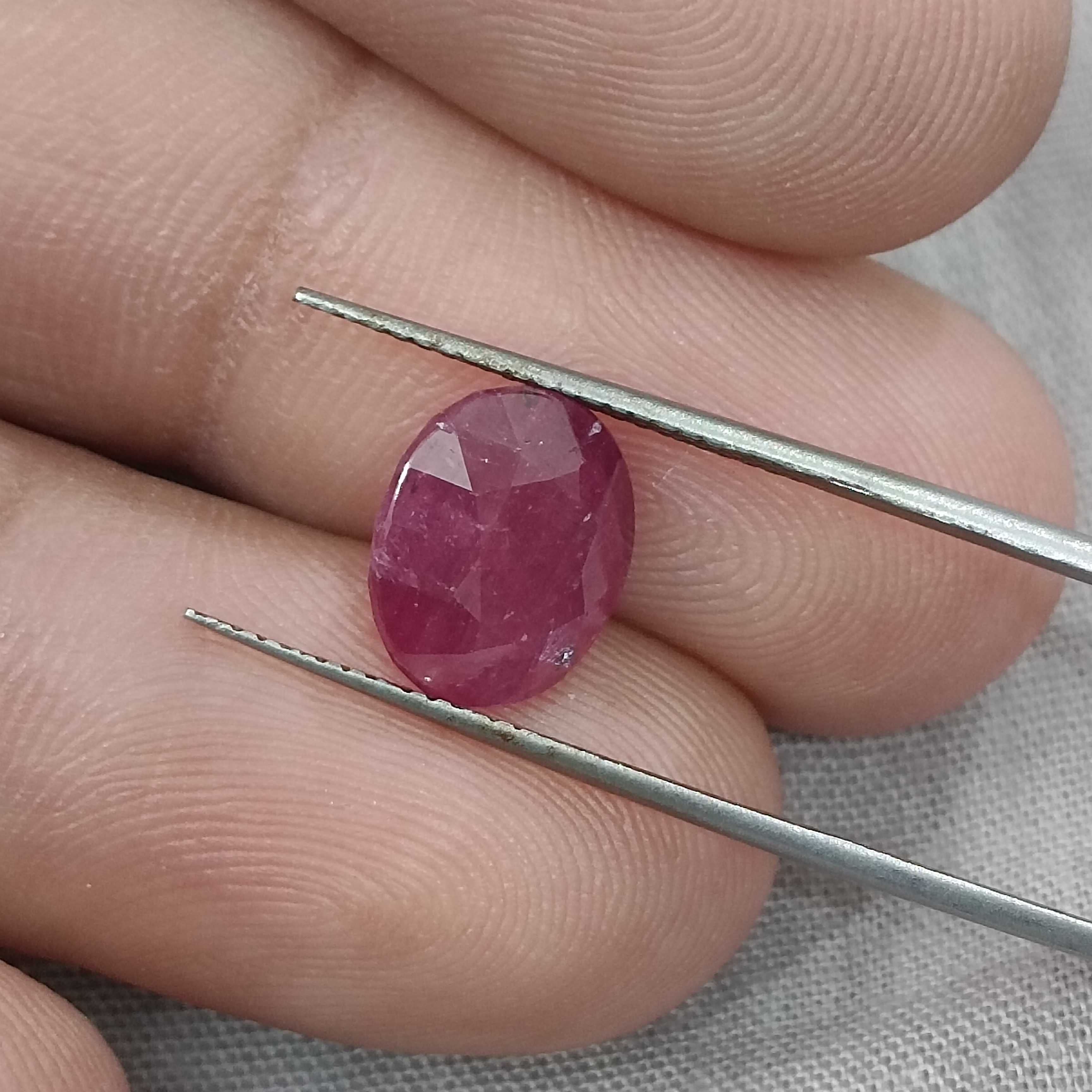 4.44ct GSI certified oval mix cut unheated ruby gemstone 