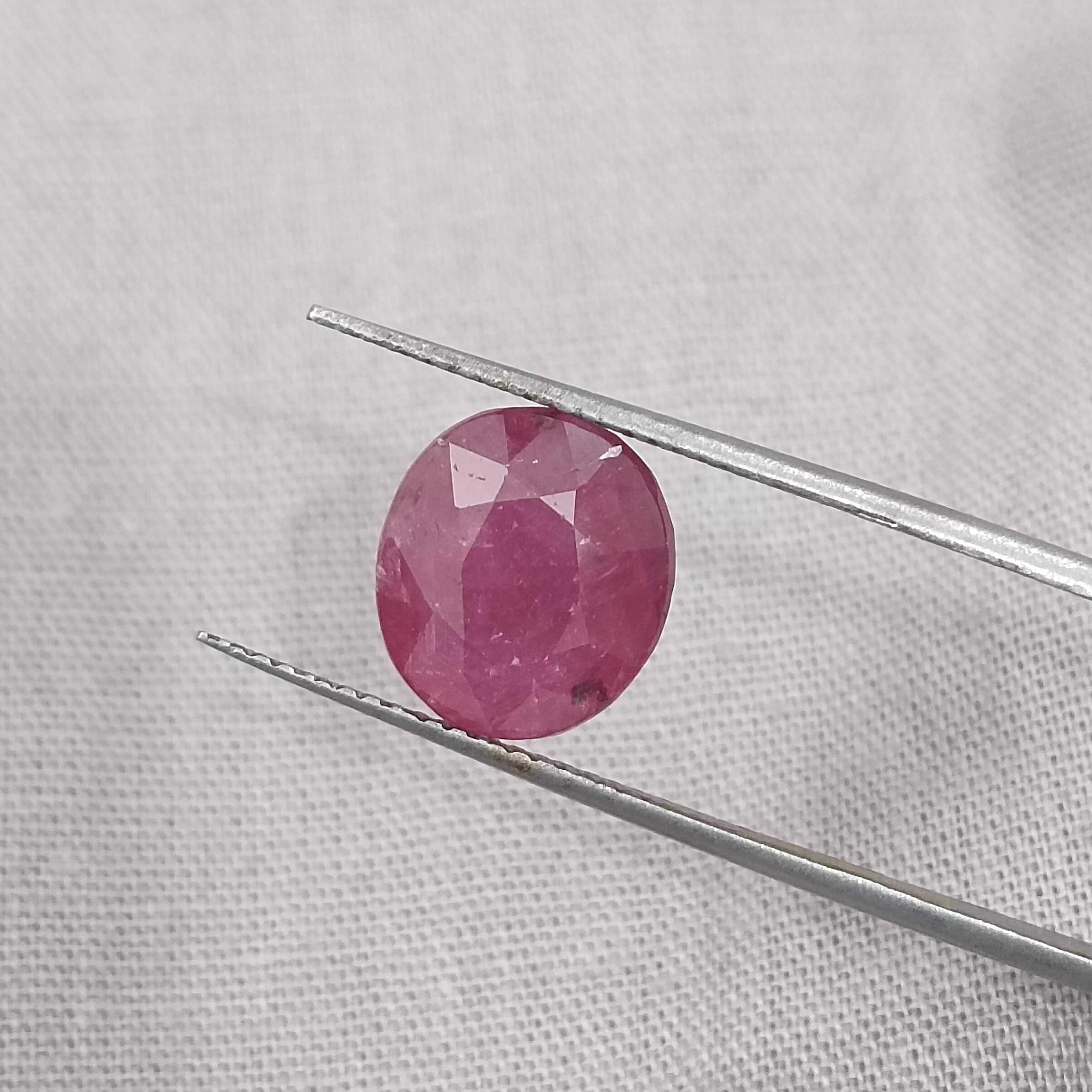 4.44ct GSI certified oval mix cut unheated ruby gemstone 