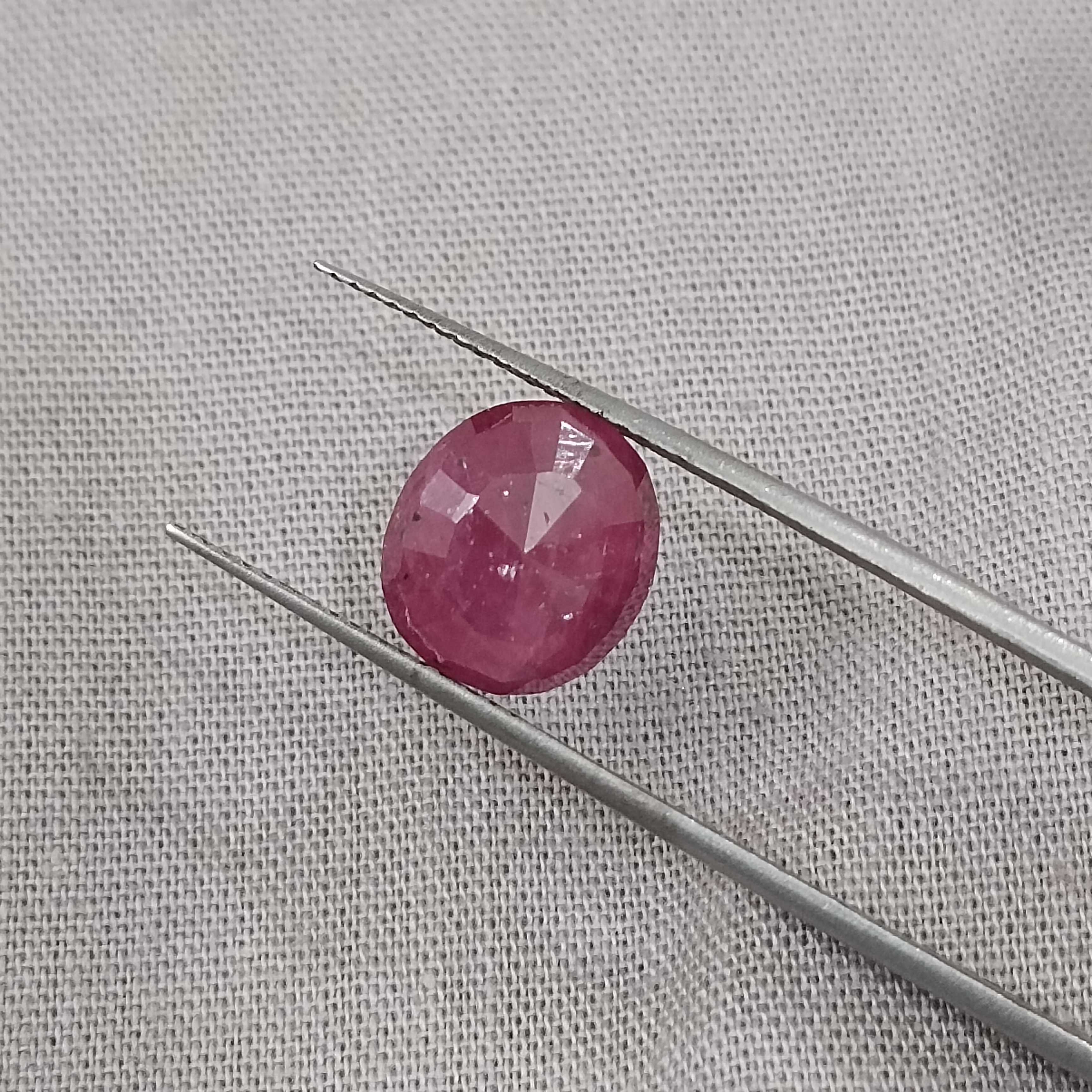 4.44ct GSI certified oval mix cut unheated ruby gemstone 