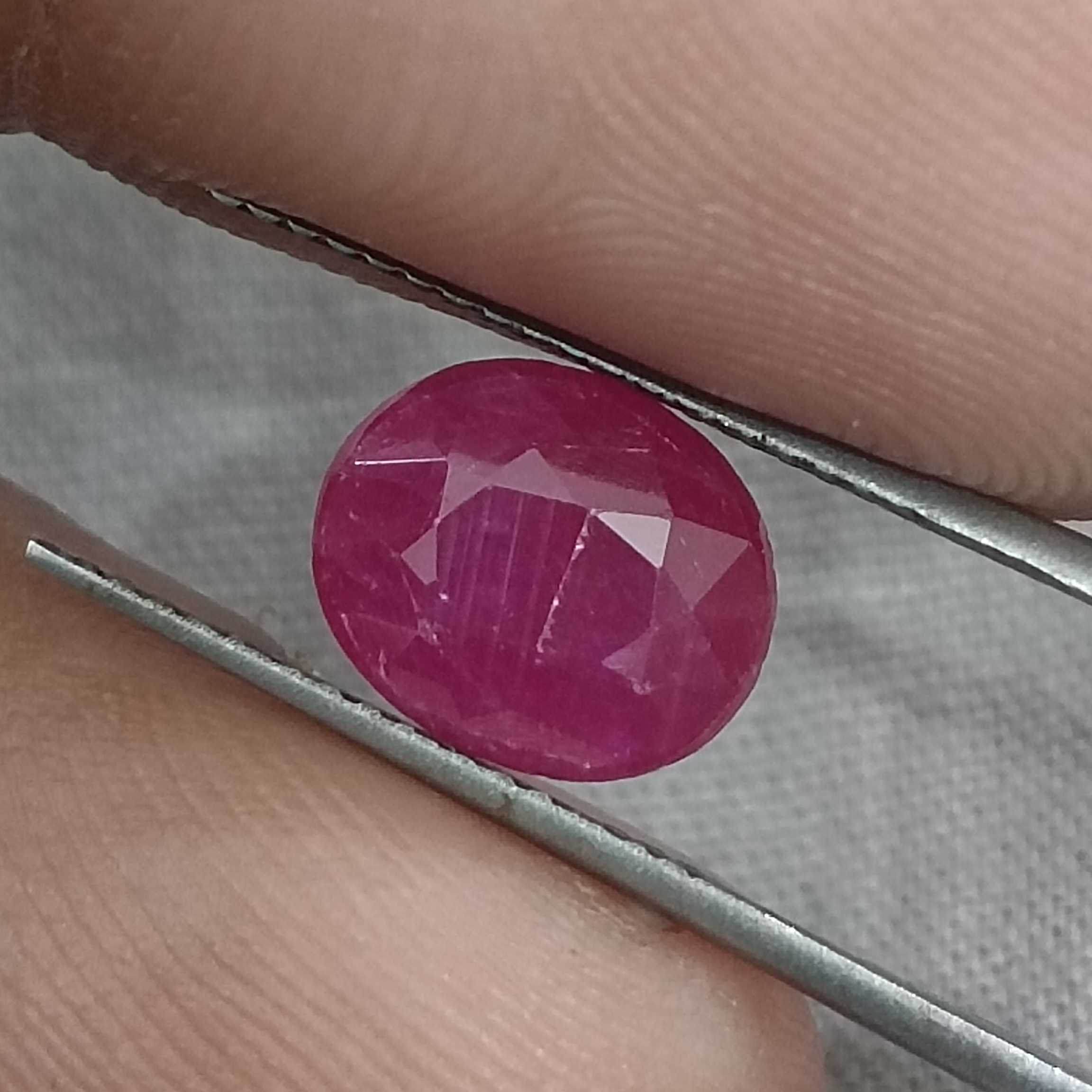 2.35ct GSI certified deep pinkish red oval cut Guiena origin ruby /