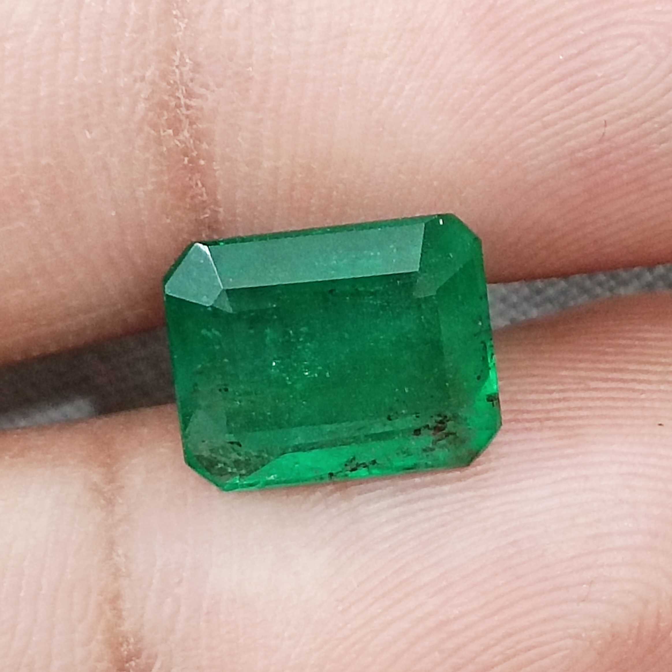 4.25ct GSI certified vivid green color octagon cut emerald gem/