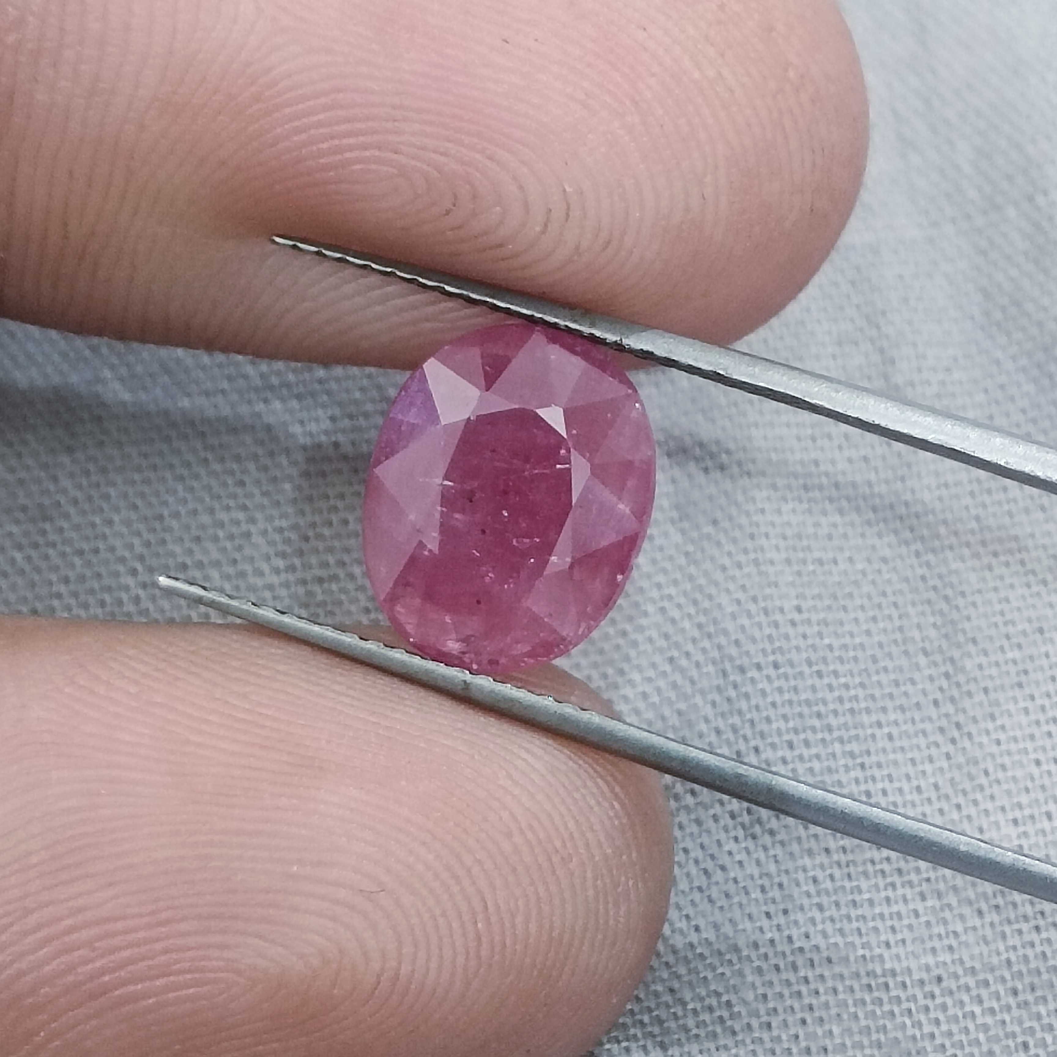 3.42ct GSI certificate purplish red oval cut African ruby 