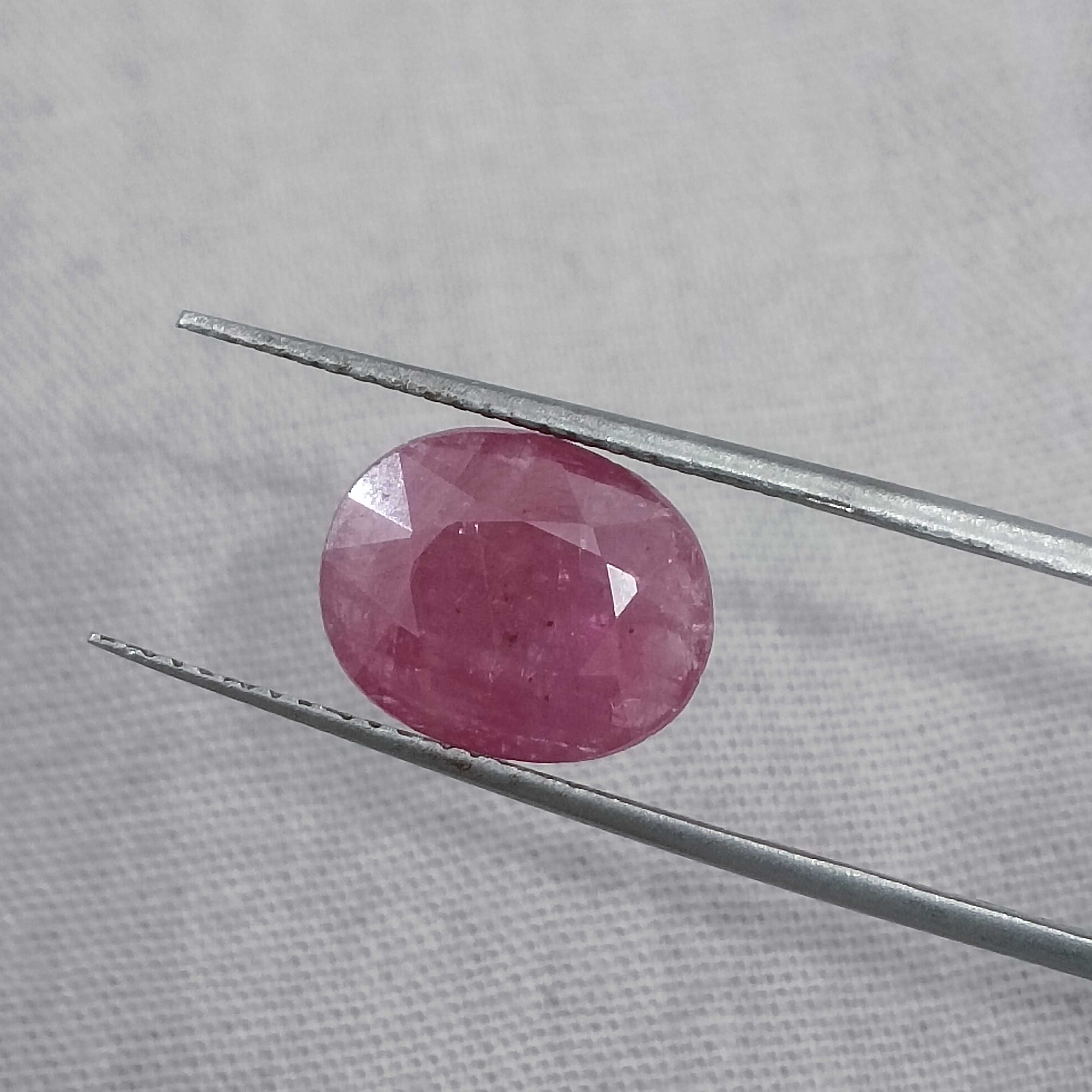 3.42ct GSI certificate purplish red oval cut African ruby 