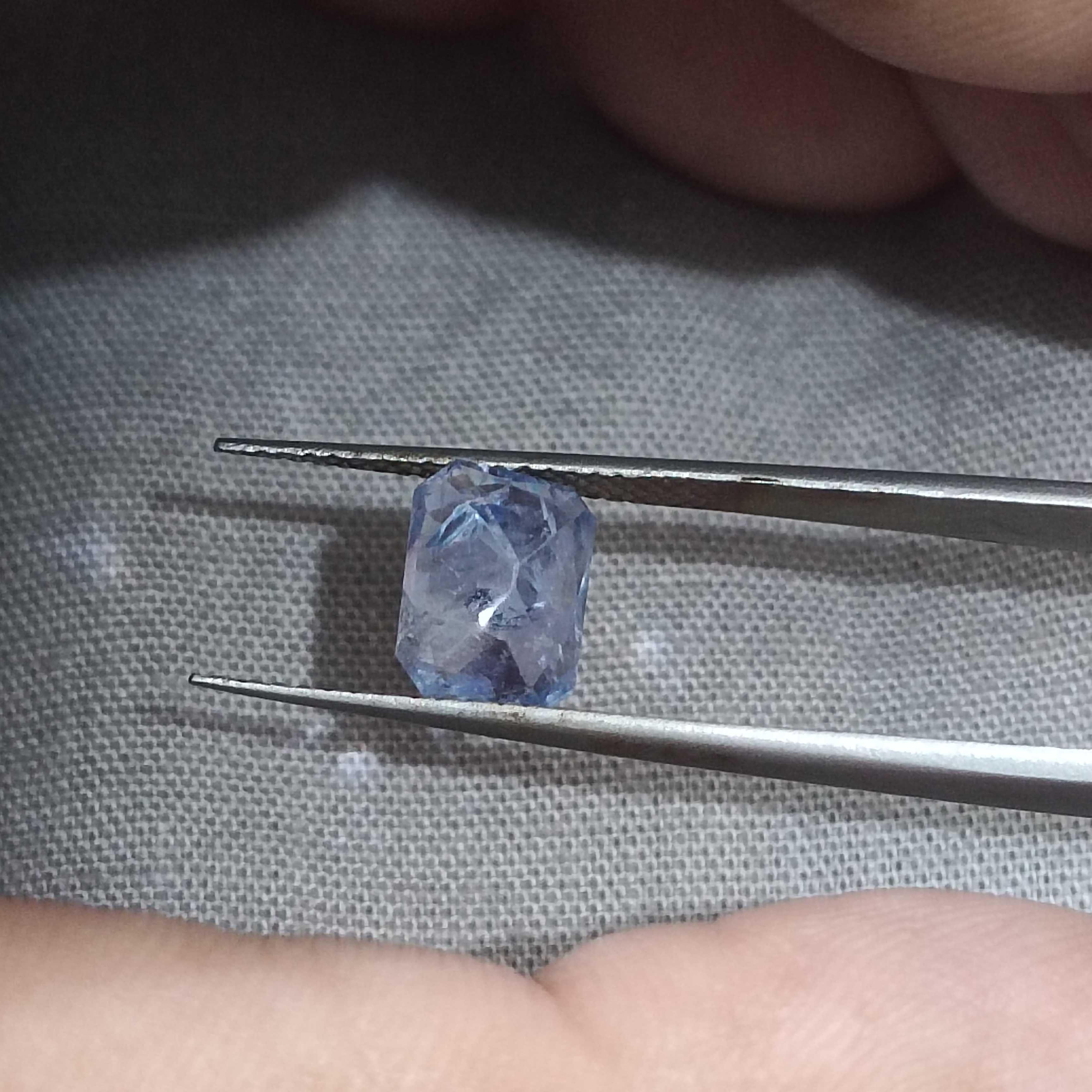 2.33ct GSI certified unheated octagon cut Ceylon sky blue sapphire 