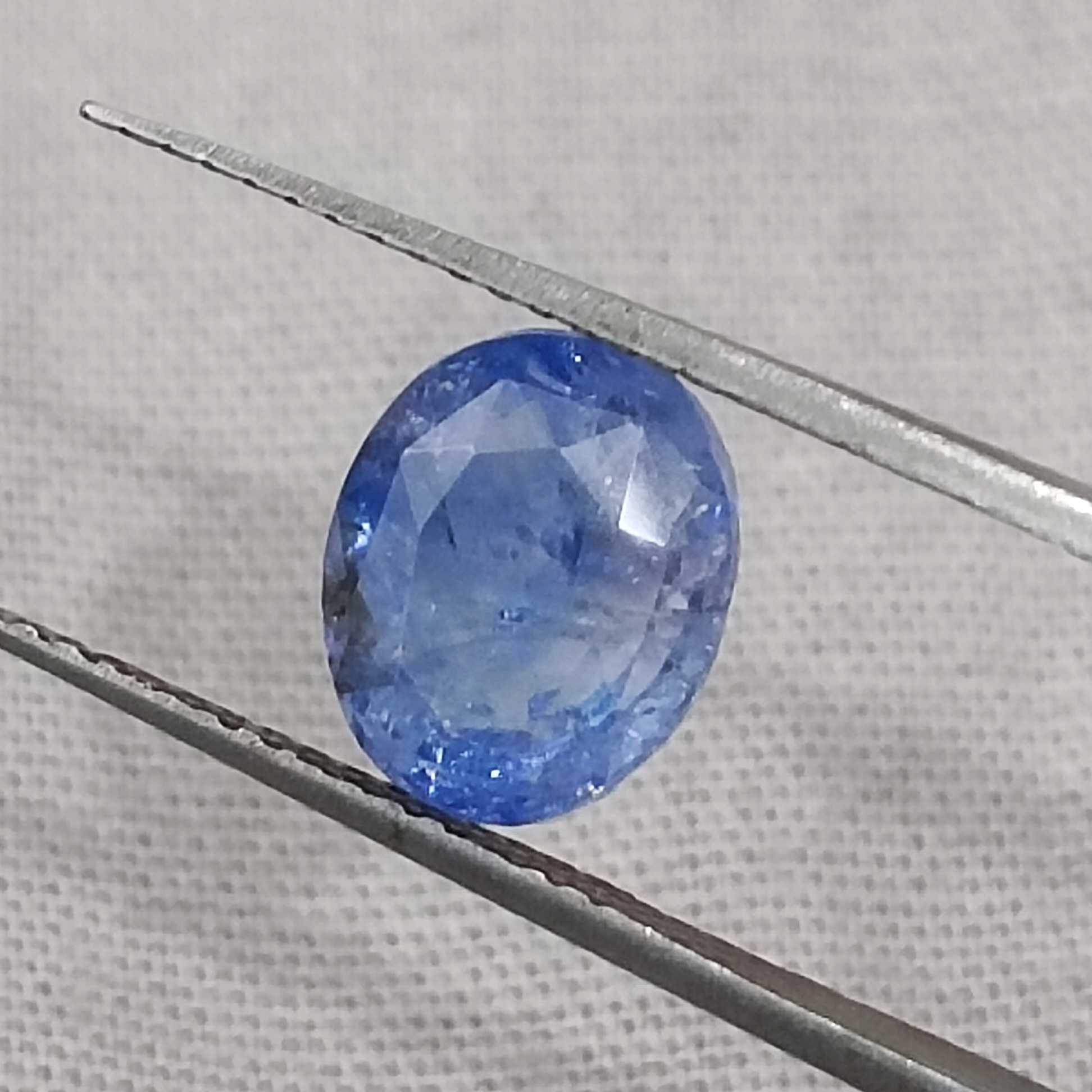 3.02ct GSI certified oval cut medium deep blue sapphire gemstone H/