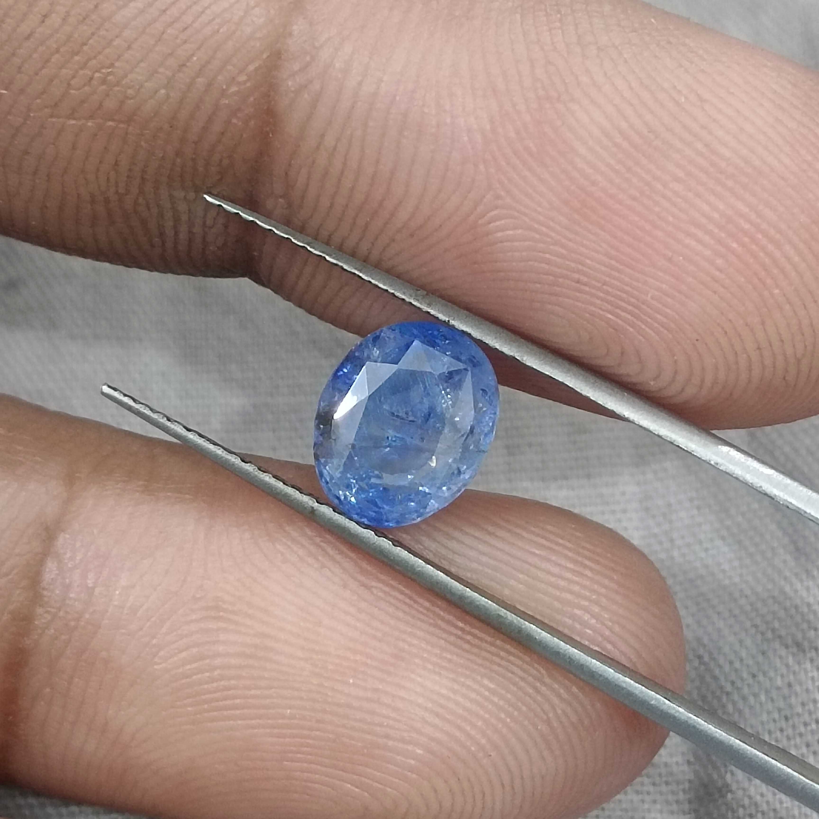 3.02ct GSI certified oval cut medium deep blue sapphire gemstone H