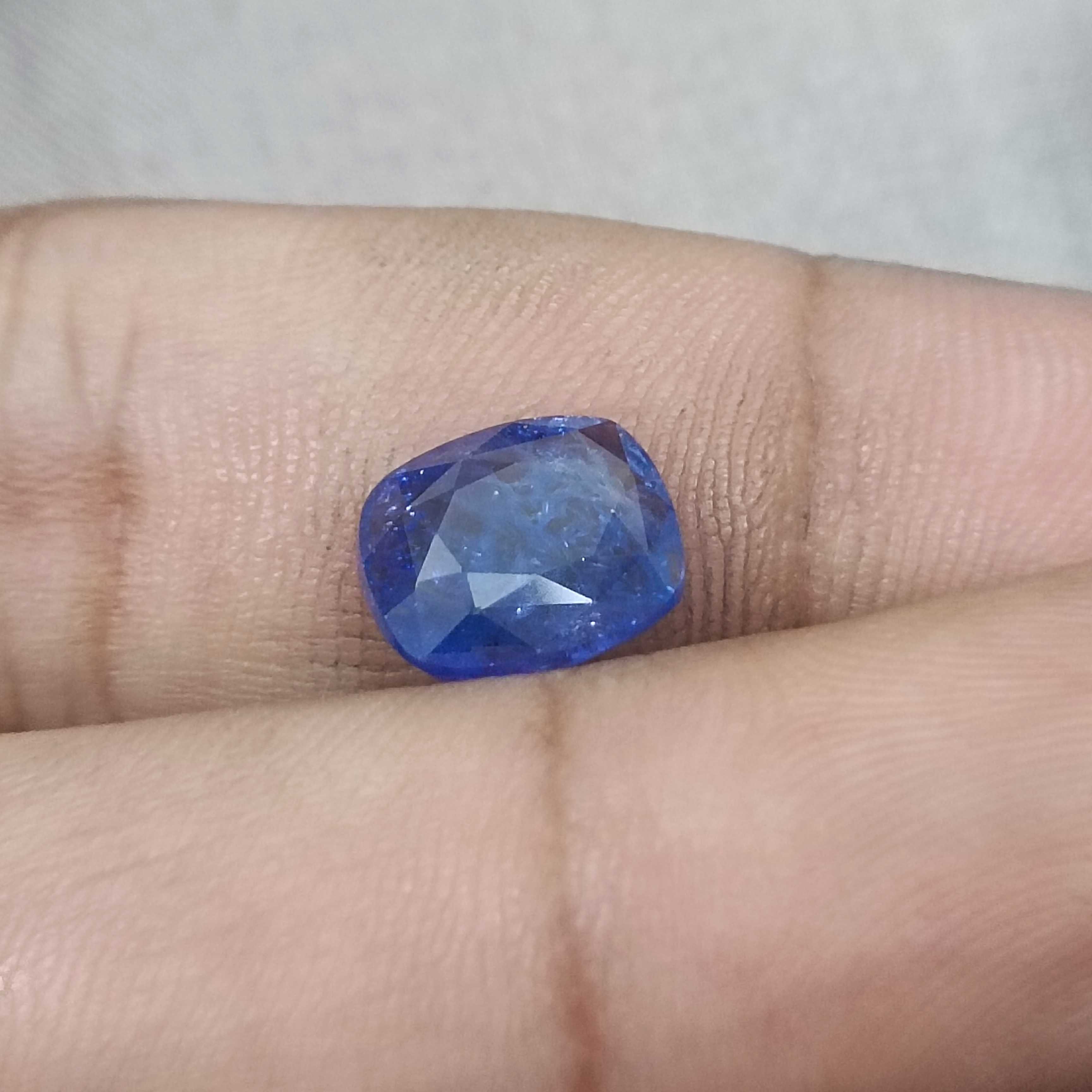 4.49ct GSI certified cushion mix cut Ceylon royal blue sapphire H