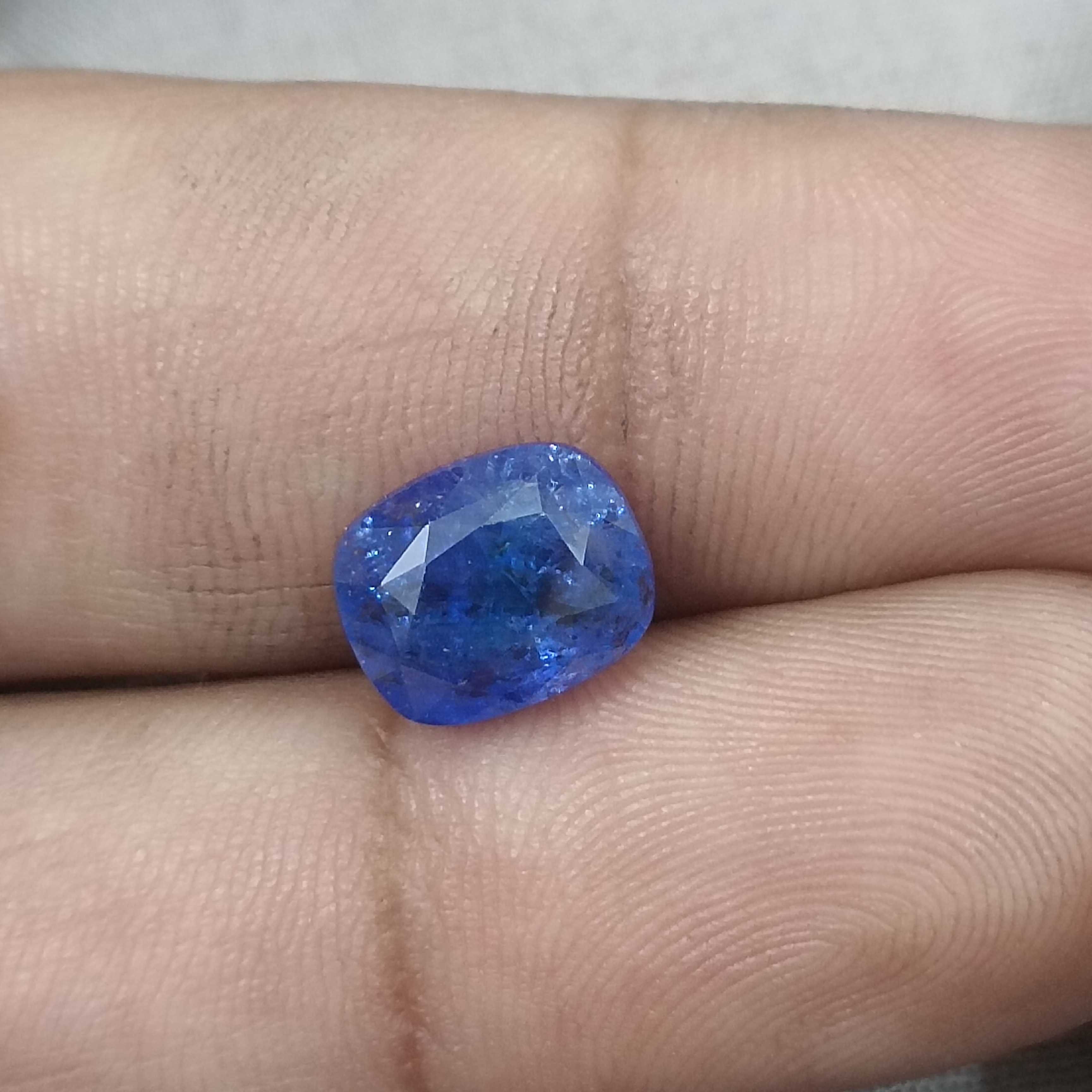 4.49ct GSI certified cushion mix cut Ceylon royal blue sapphire H