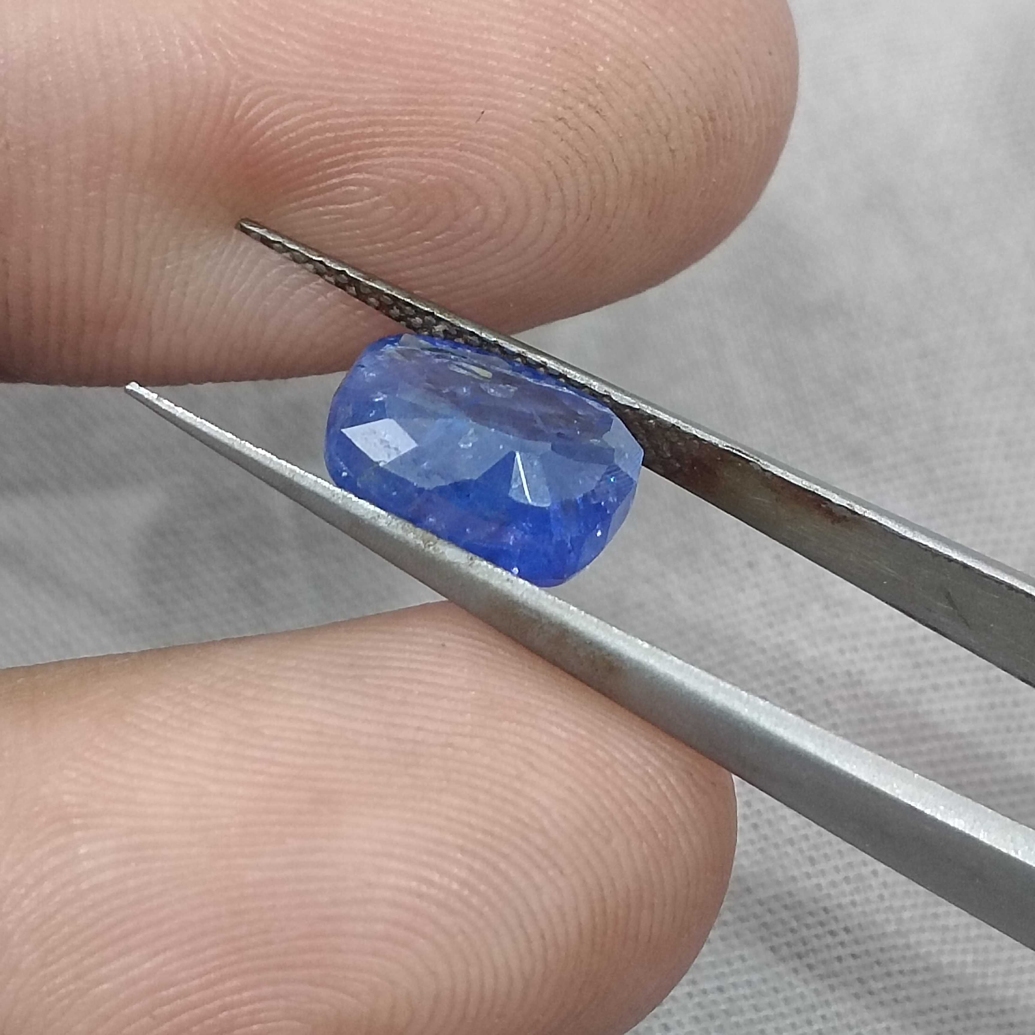 4.49ct GSI certified cushion mix cut Ceylon royal blue sapphire H