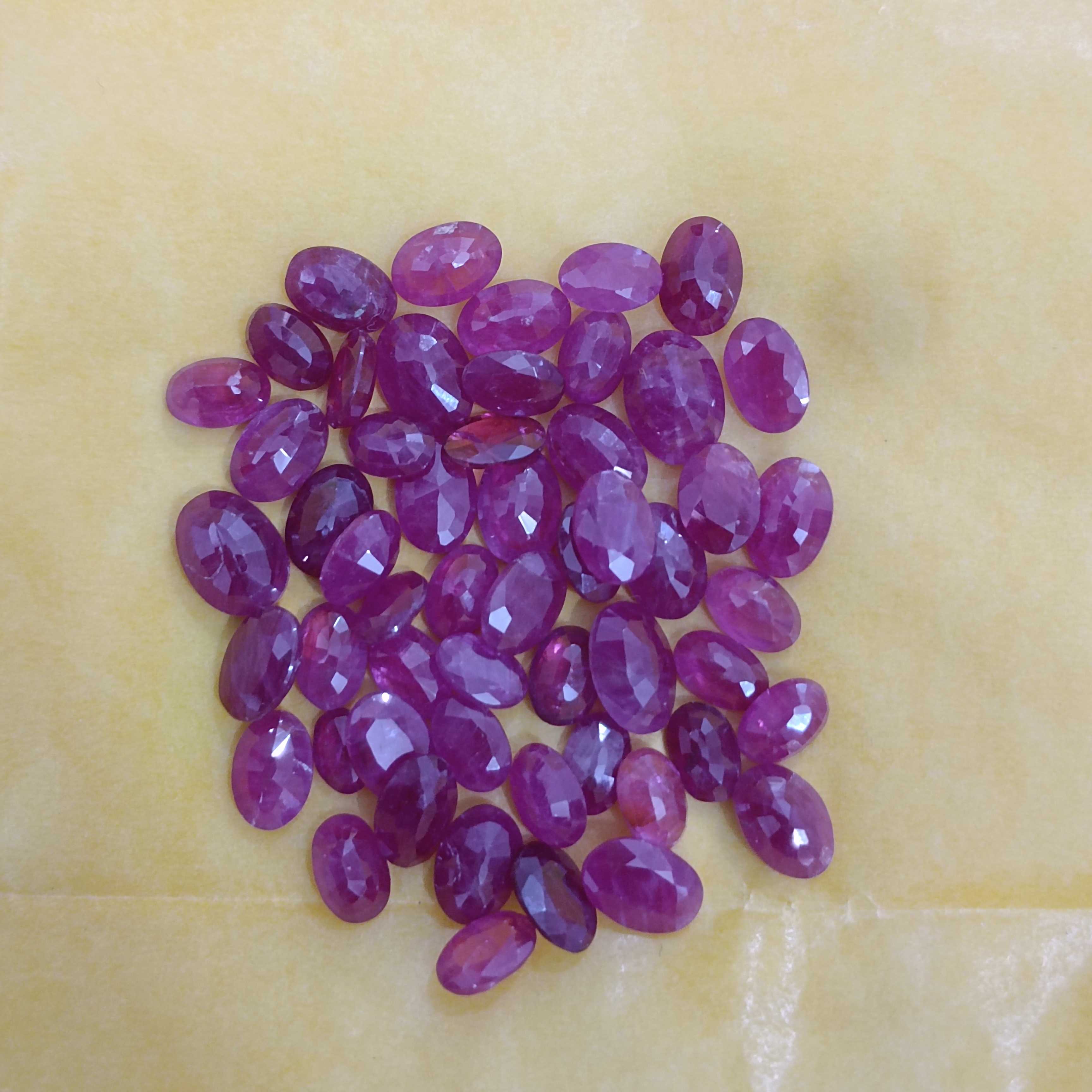 40.37ct red color oval cut unheated African ruby gemstone lot