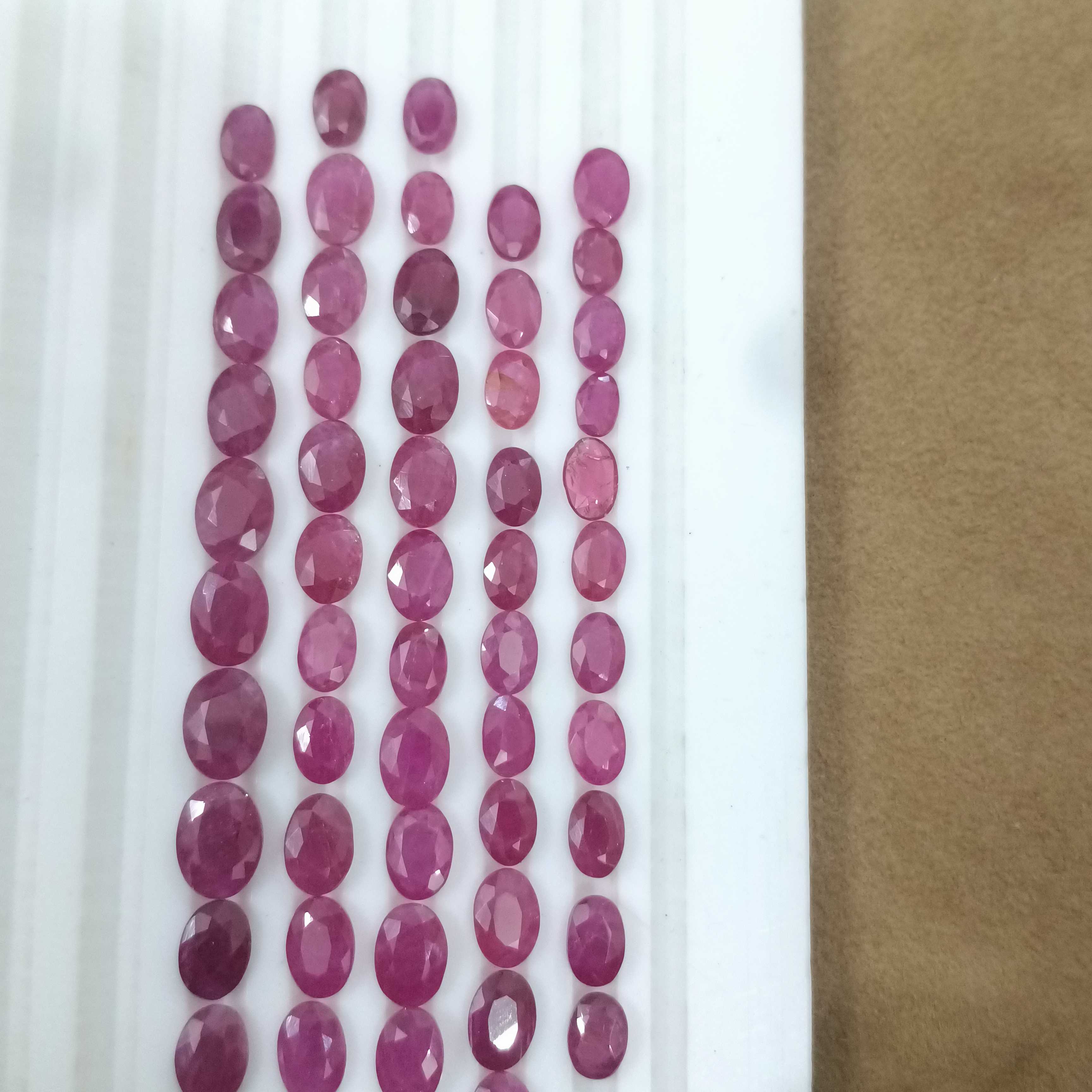40.37ct red color oval cut unheated African ruby gemstone lot