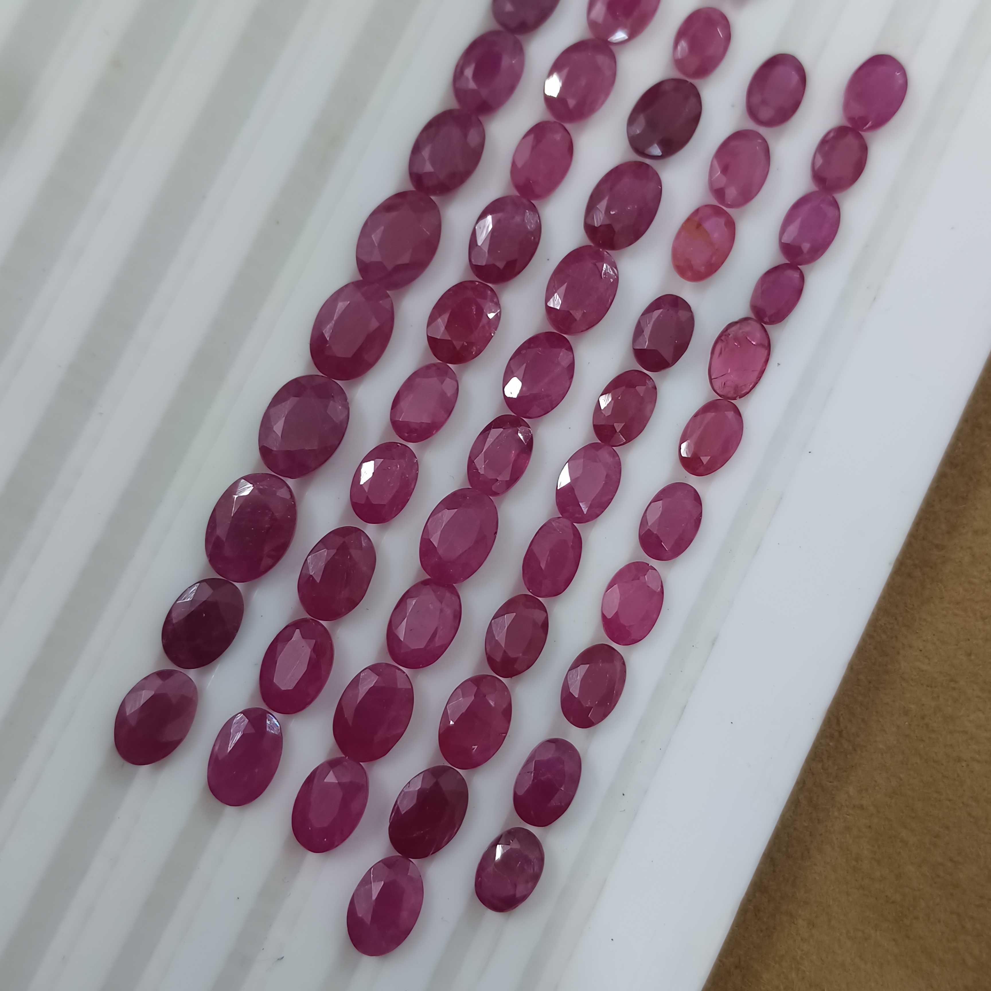 40.37ct red color oval cut unheated African ruby gemstone lot