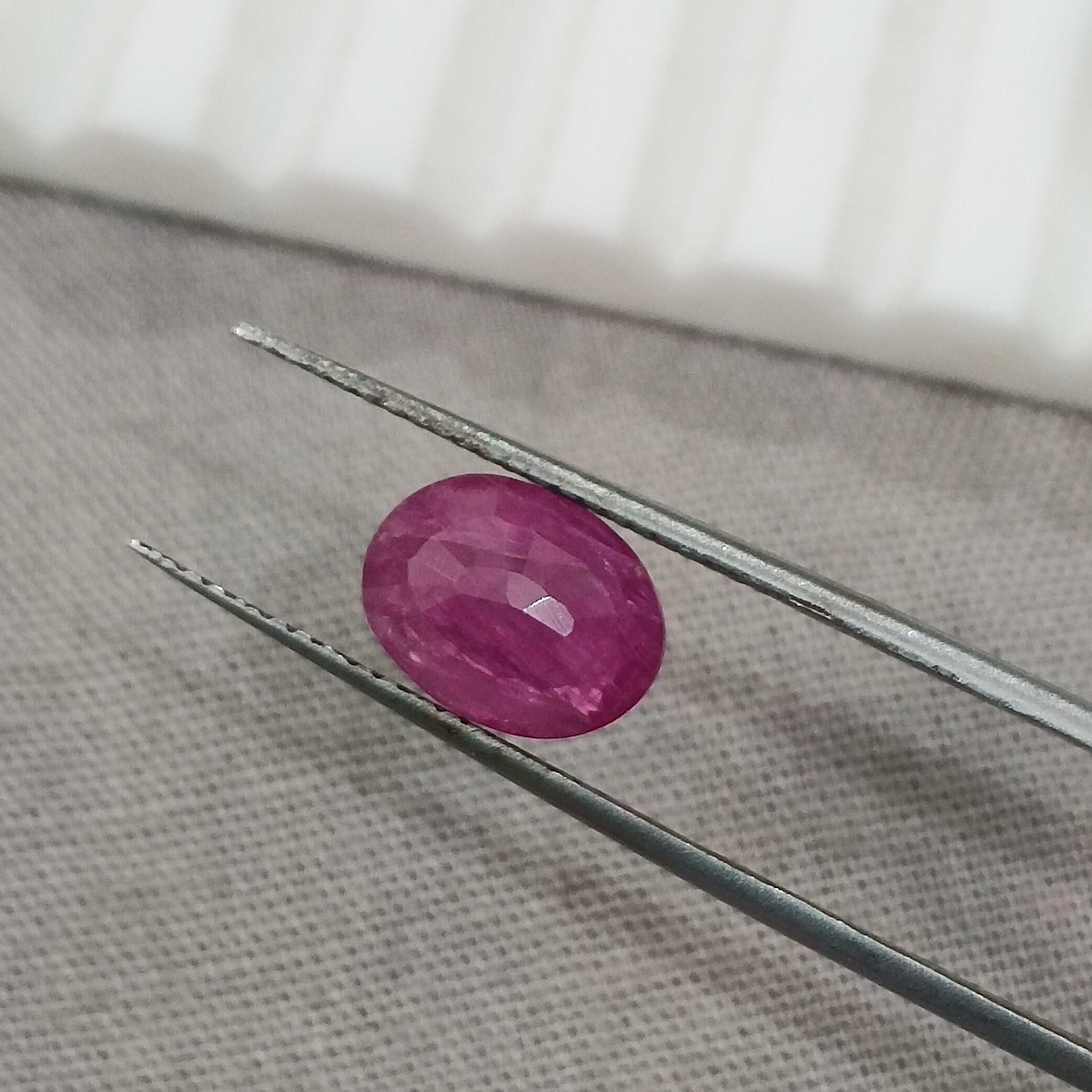 2.14cts GSI certified oval cut natural unheated ruby gemstone 