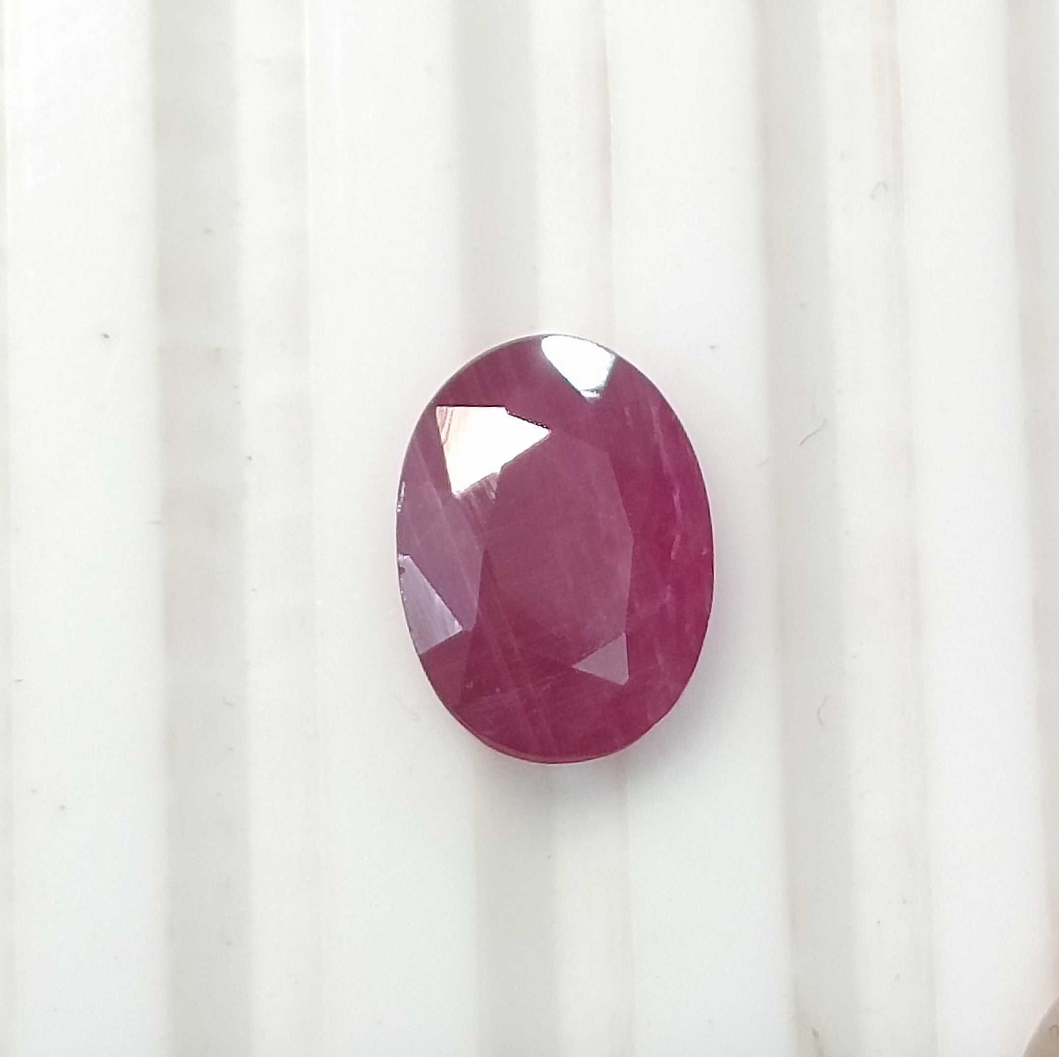 1.86cts certified purplishbred oval cut unheated ruby 