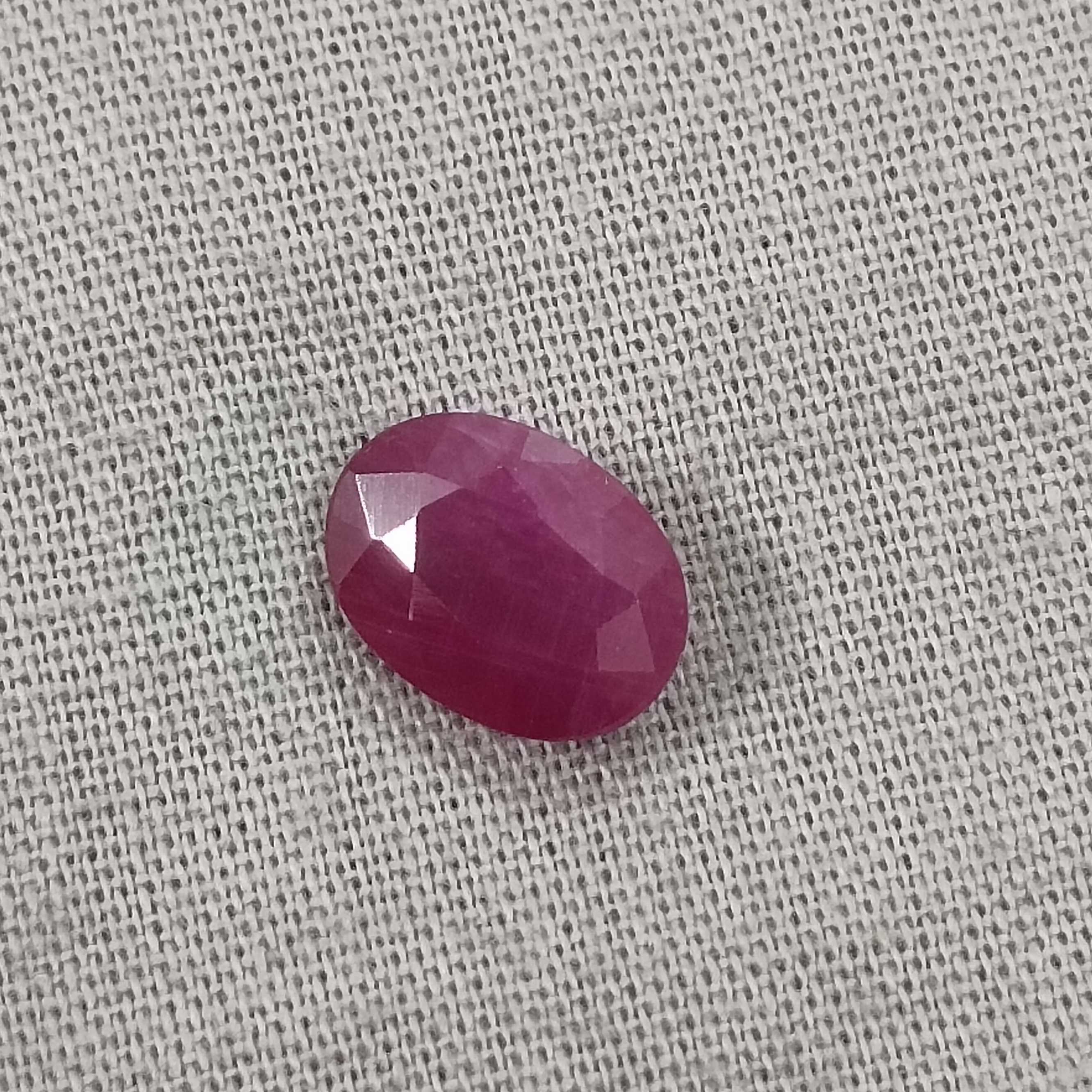 1.86cts certified purplishbred oval cut unheated ruby 