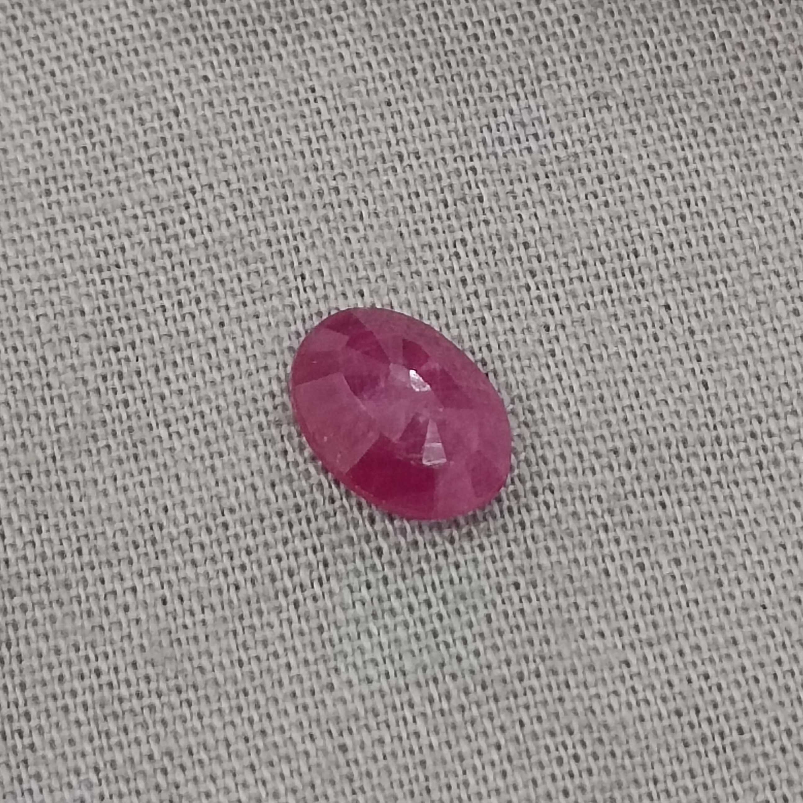 1.29ct certified purplish red untreated oval mix African ruby 