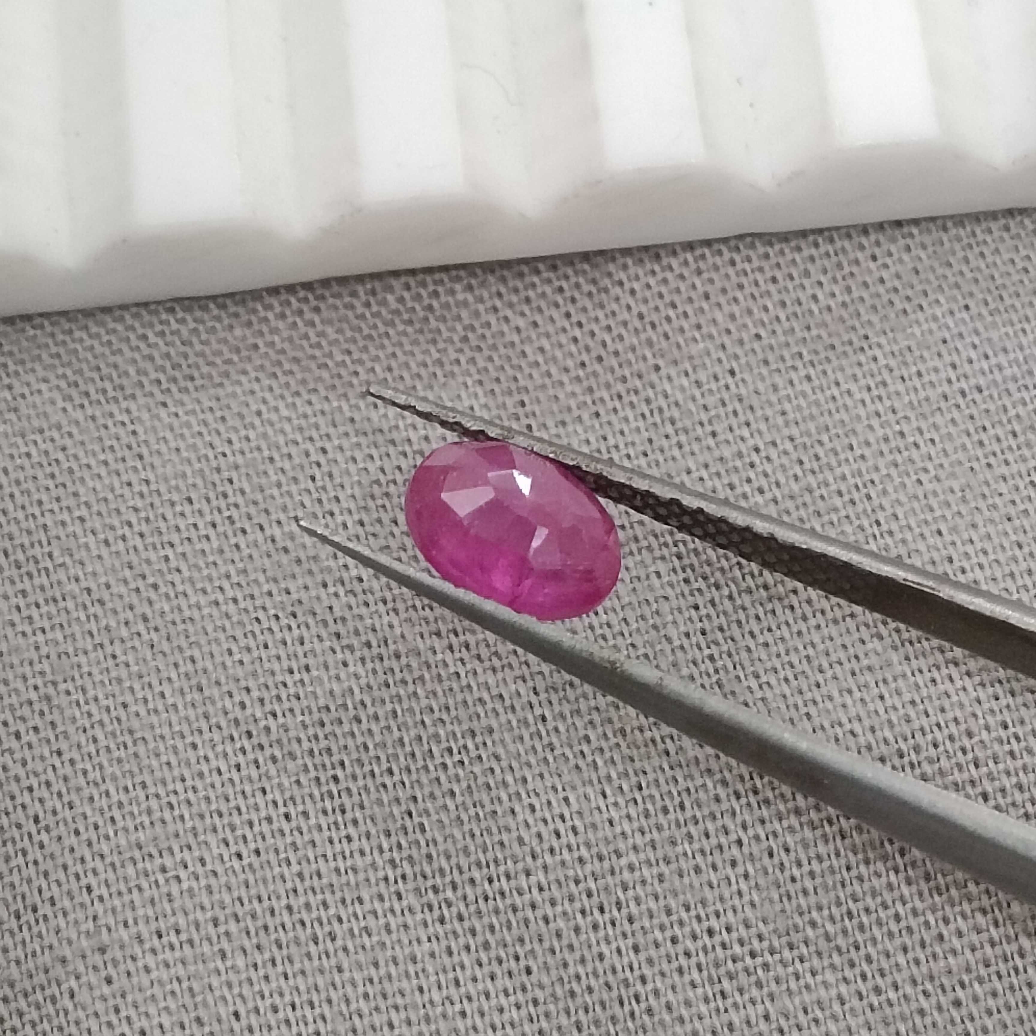 1.10cts GSI certified natural unheated oval mix cut ruby stone 