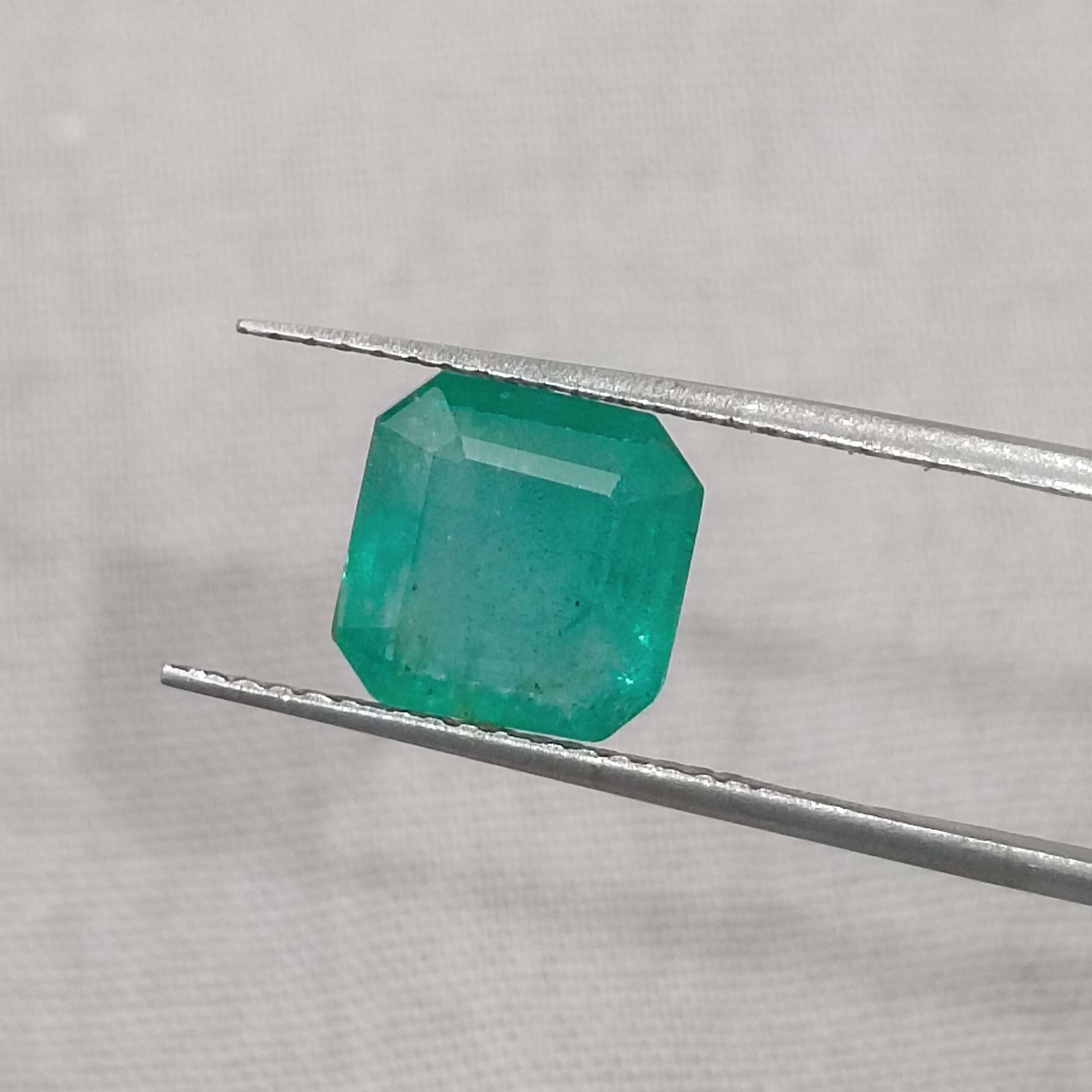 2.80cts light bluish green square octagon cut emerald 