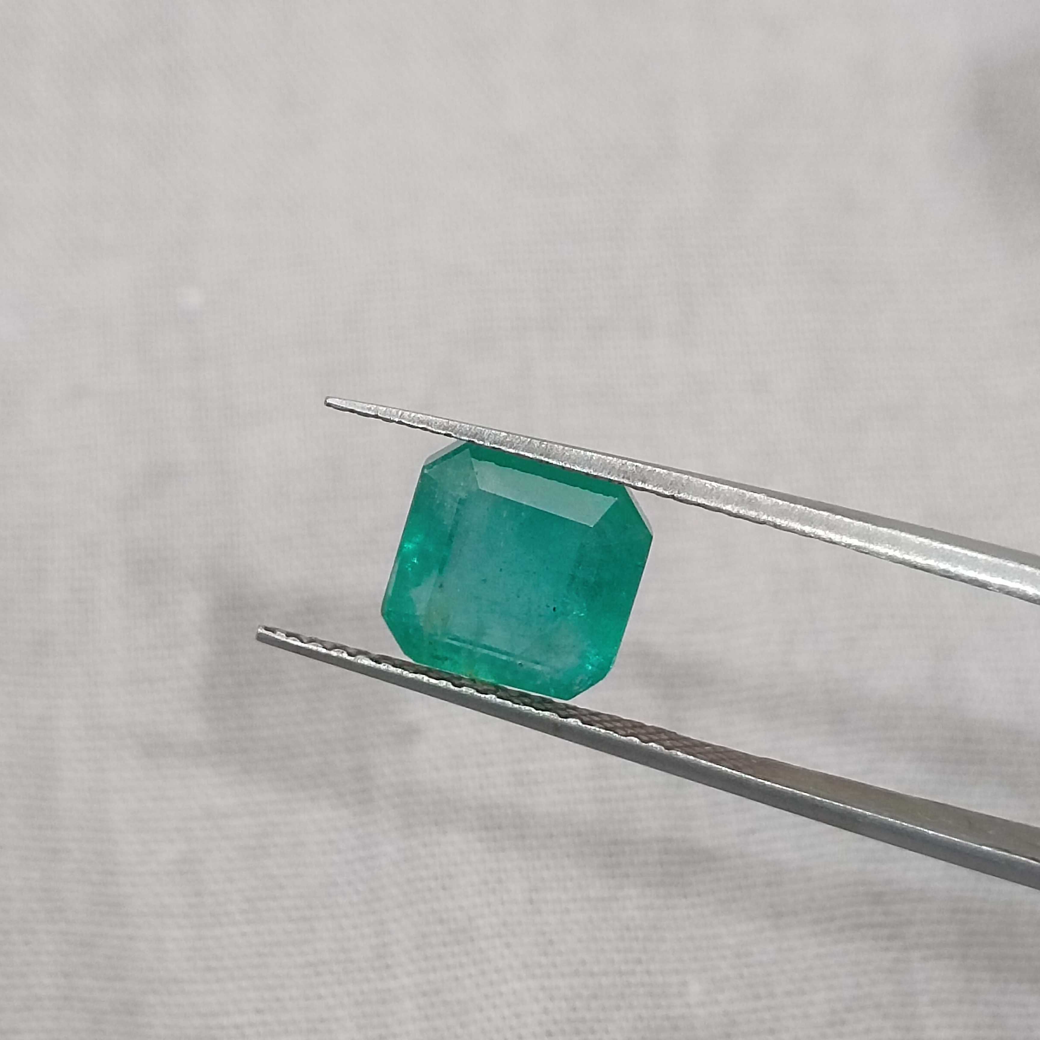2.80cts light bluish green square octagon cut emerald 