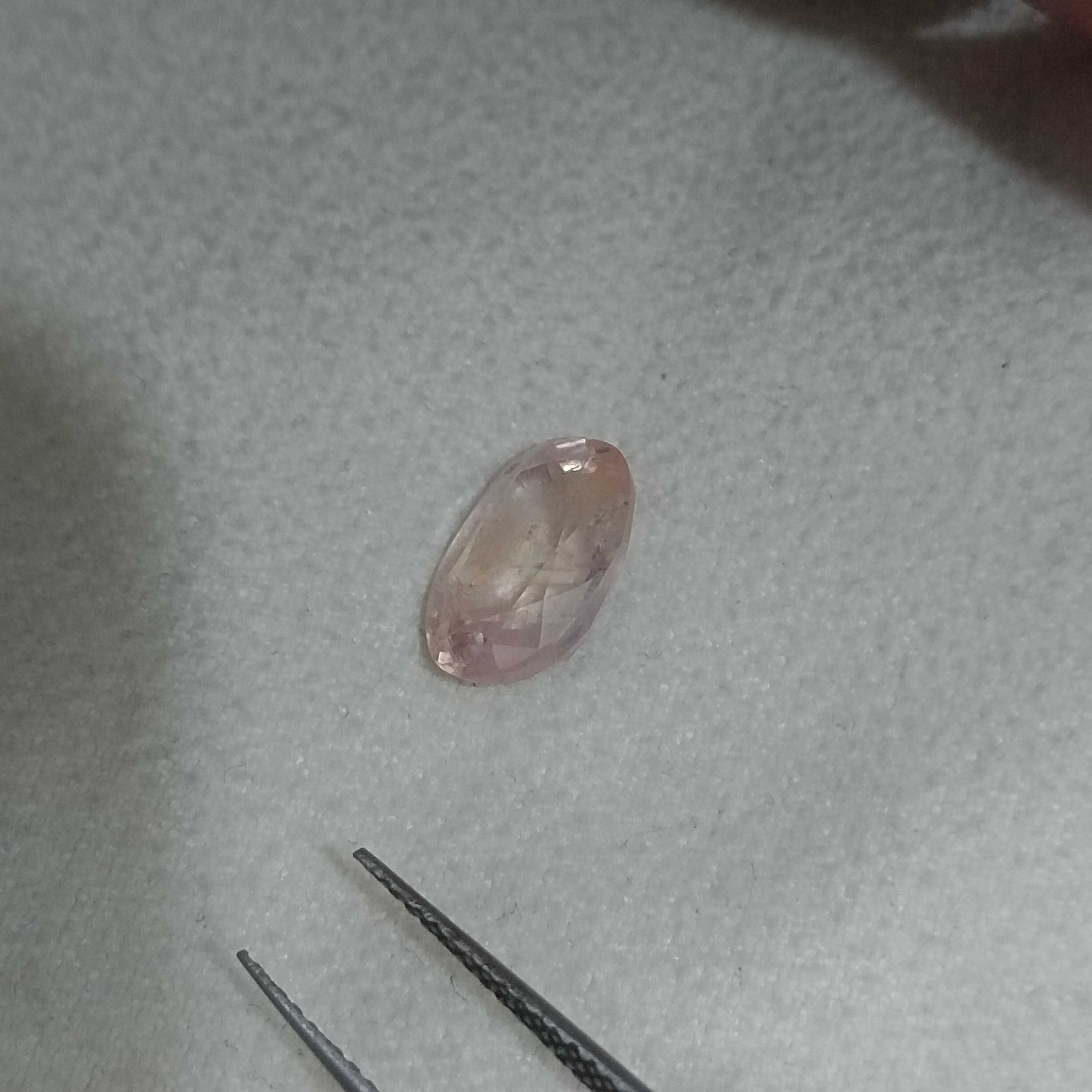 3.67cts sunset oval cut unheated Ceylonese padparadscha sapphire gem