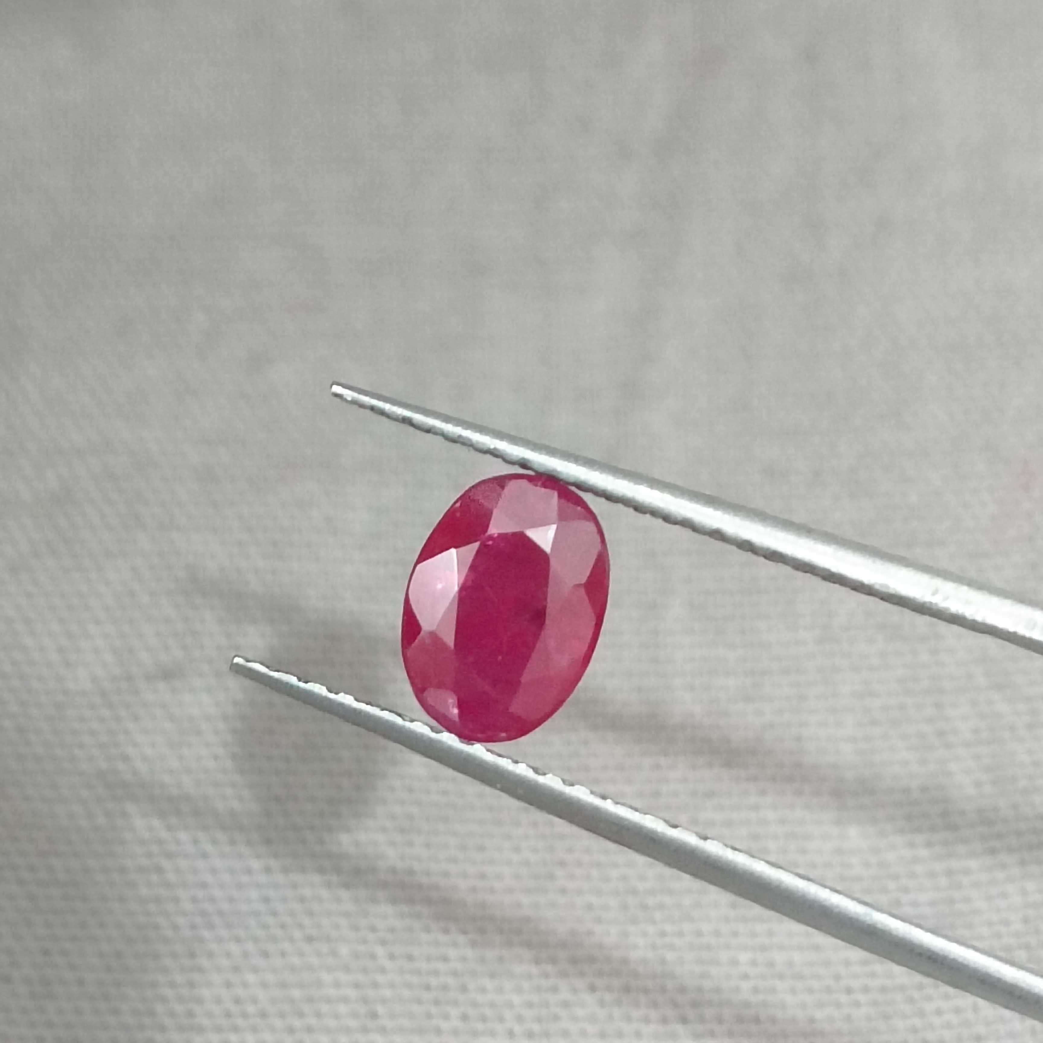 1.02ct GSI certified natural burgundy red oval mixed unheated Mozambique ruby gem