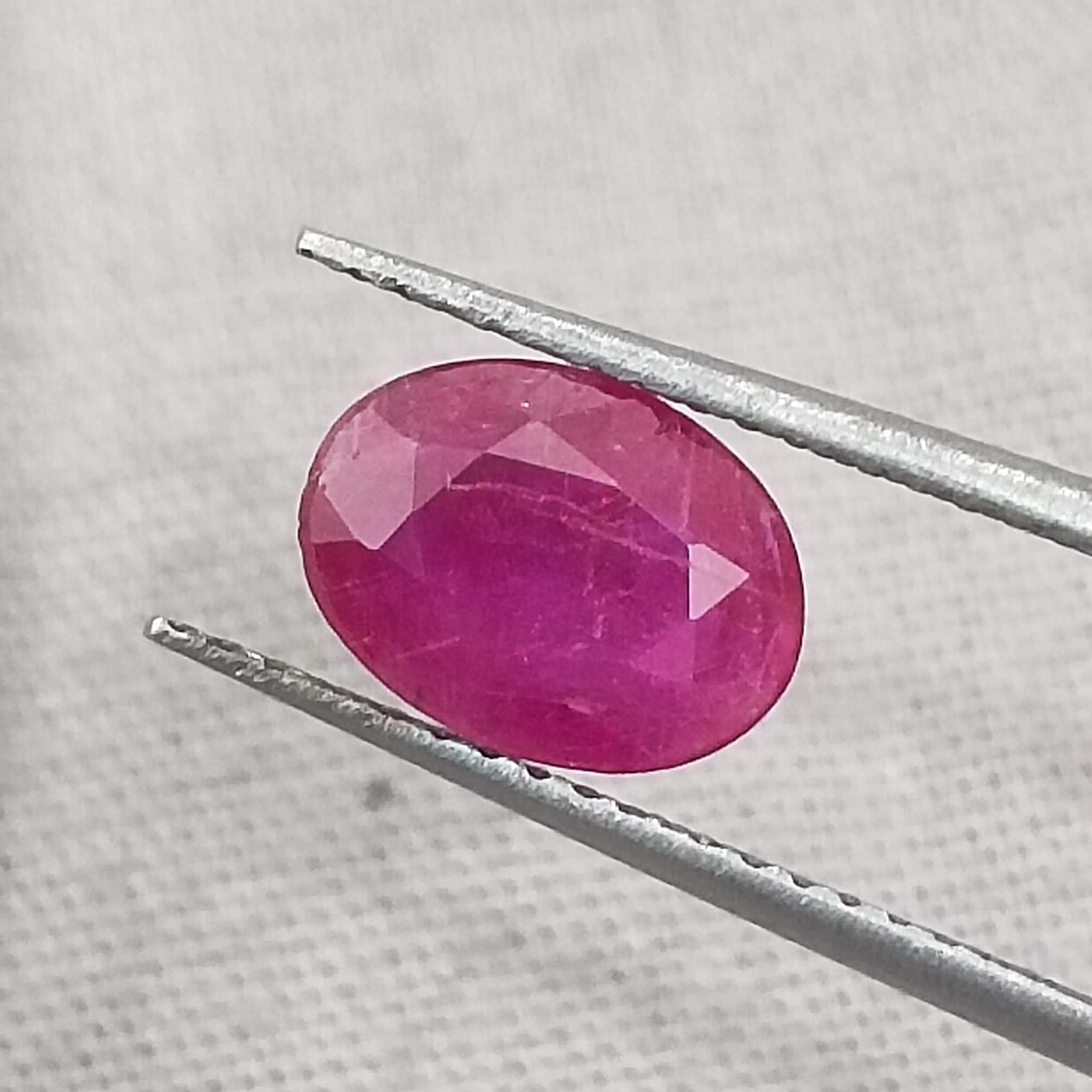 1.33cts GSI certified oval mix untreated Mozambique ruby stone/