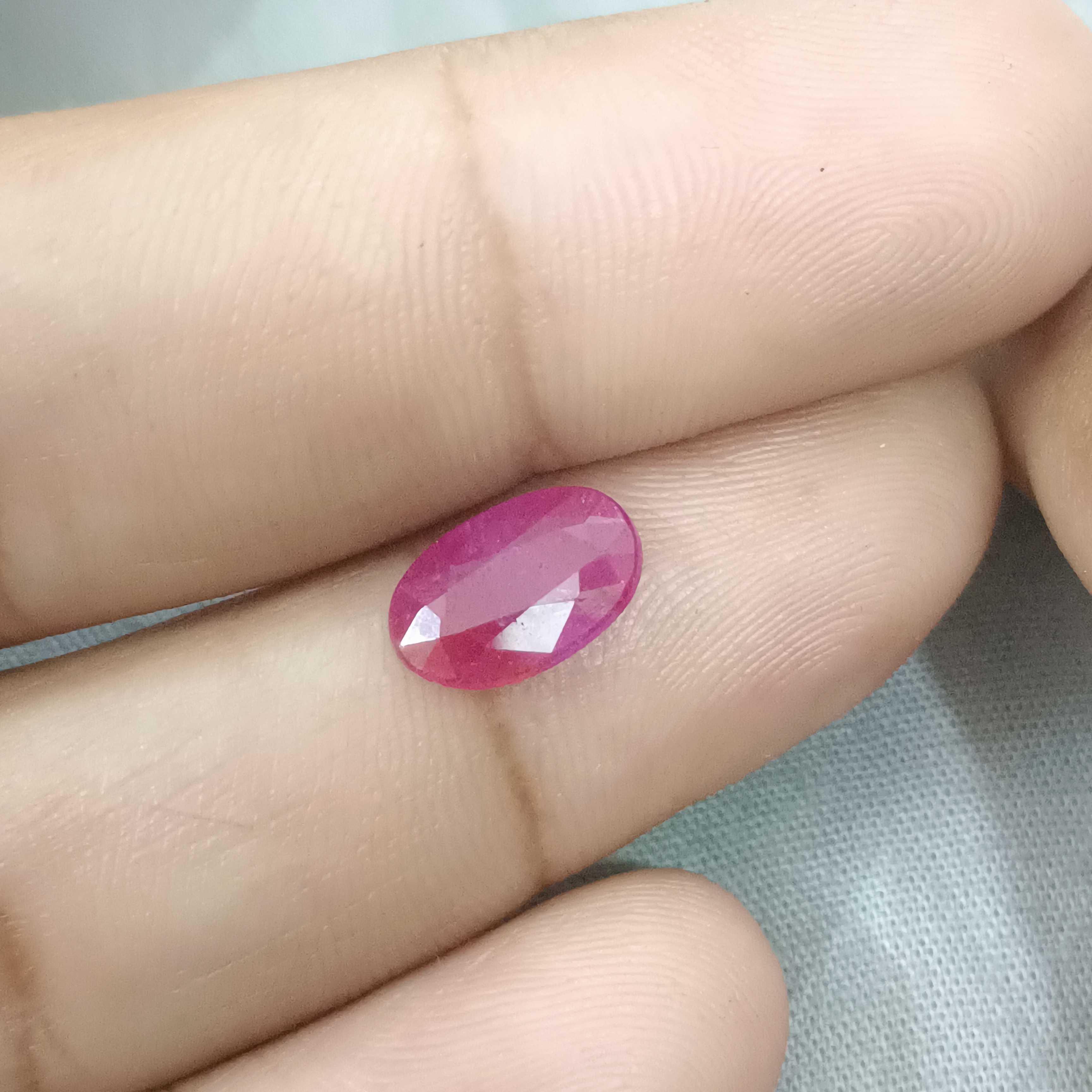 1.99ct certified oval mixed untreated Guinea origin ruby 
