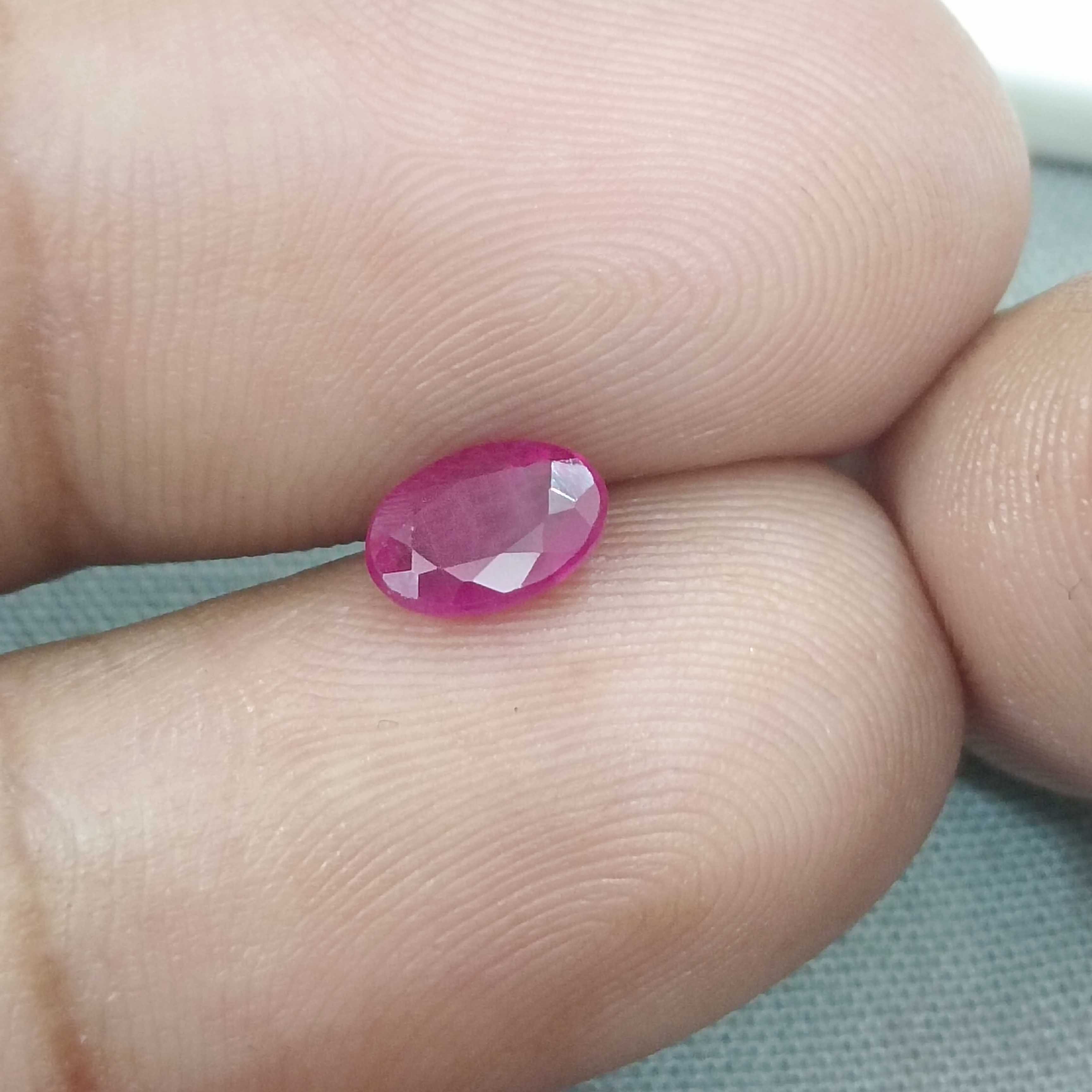 0.85ct GSI certified blood red oval mix cut unheated Mozambique ruby gemstone 