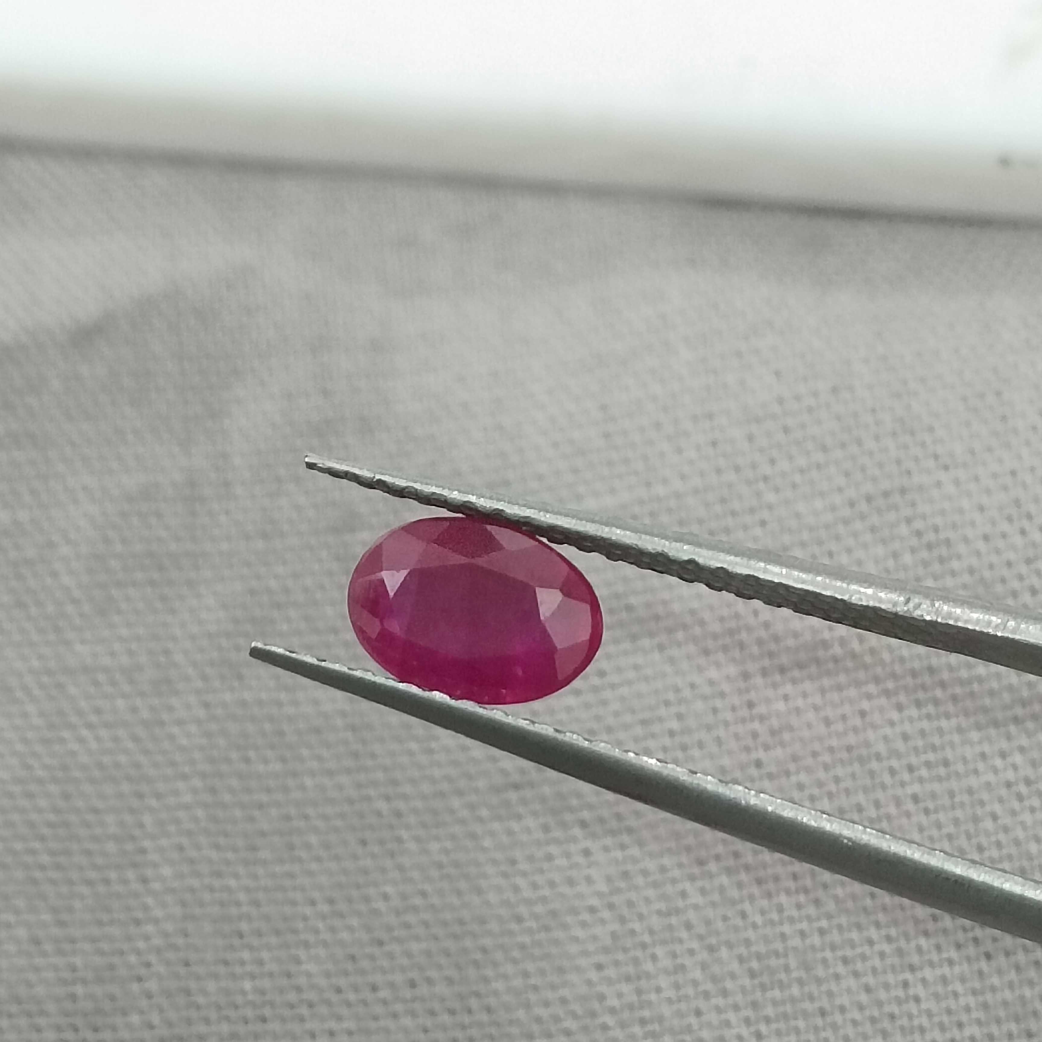0.85ct GSI certified blood red oval mix cut unheated Mozambique ruby gemstone 
