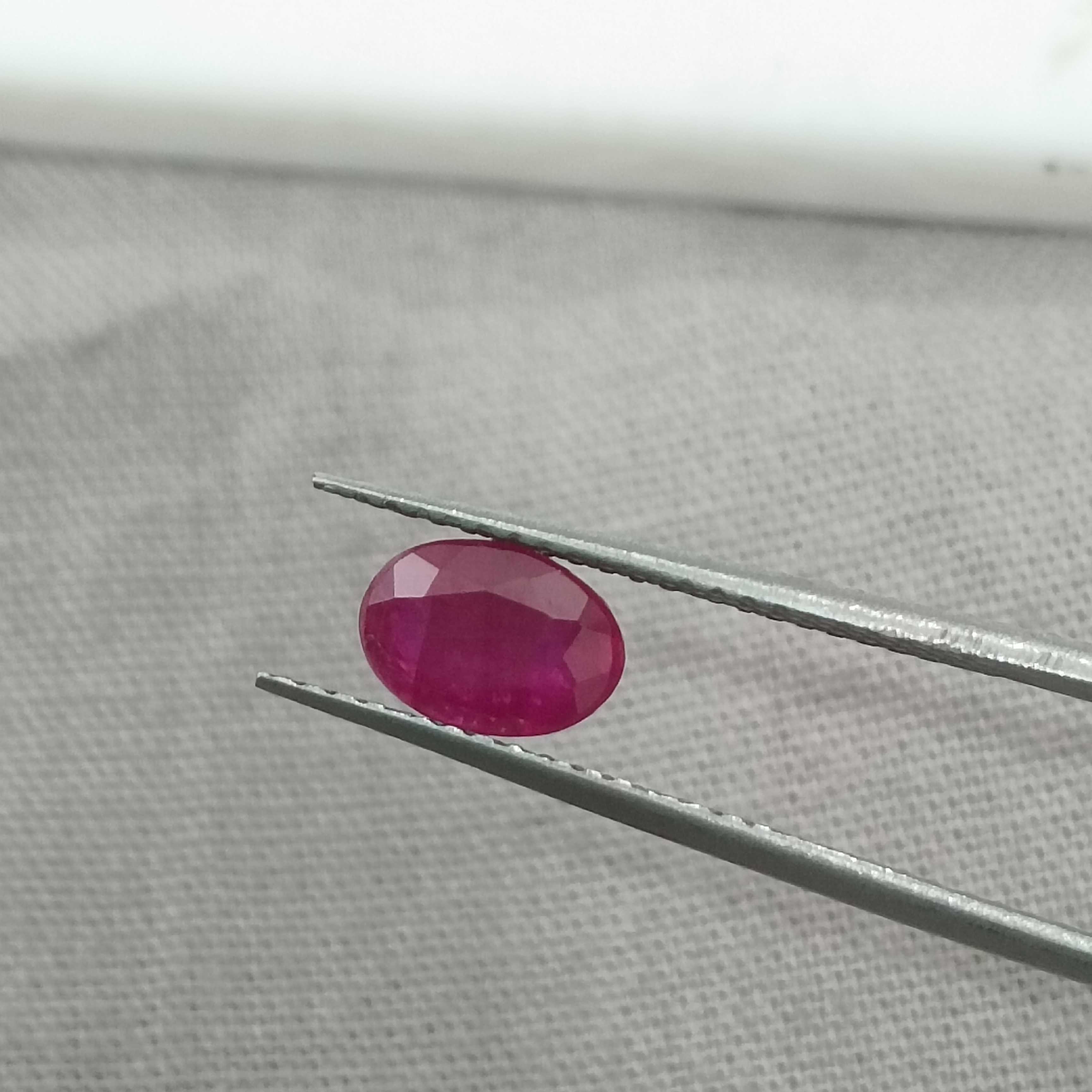 0.85ct GSI certified blood red oval mix cut unheated Mozambique ruby gemstone 