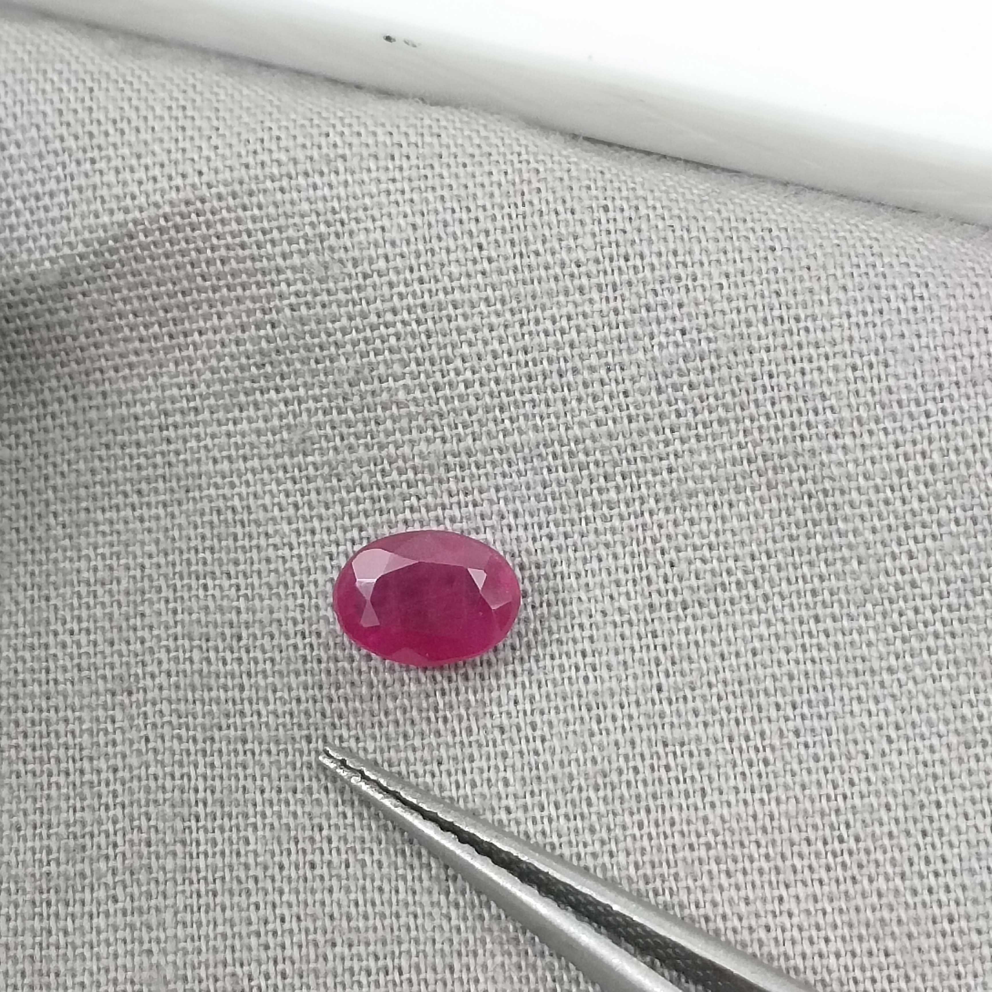 0.85ct GSI certified blood red oval mix cut unheated Mozambique ruby gemstone 