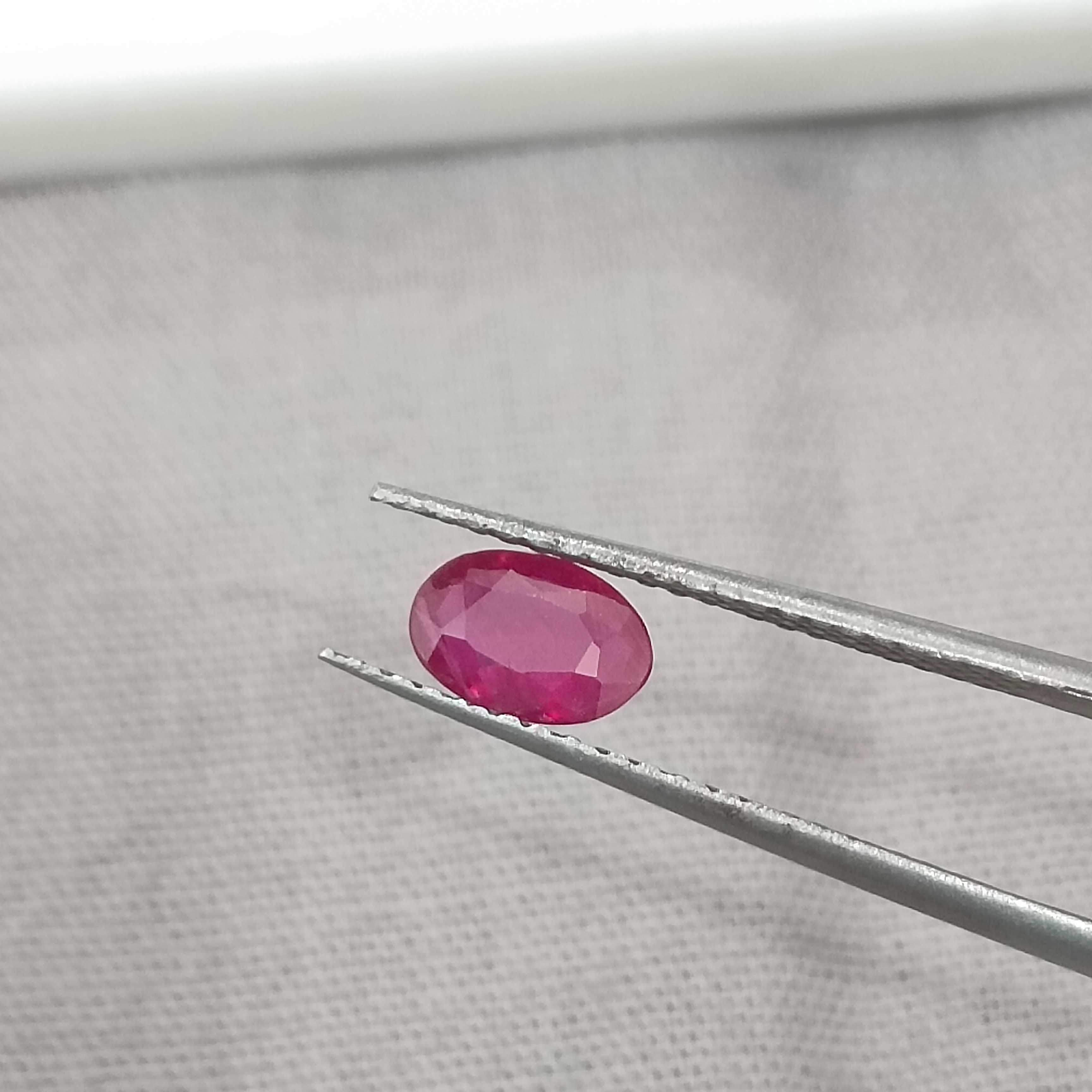 0.49cts certified deep natural blood colour oval mix unheated ruby 