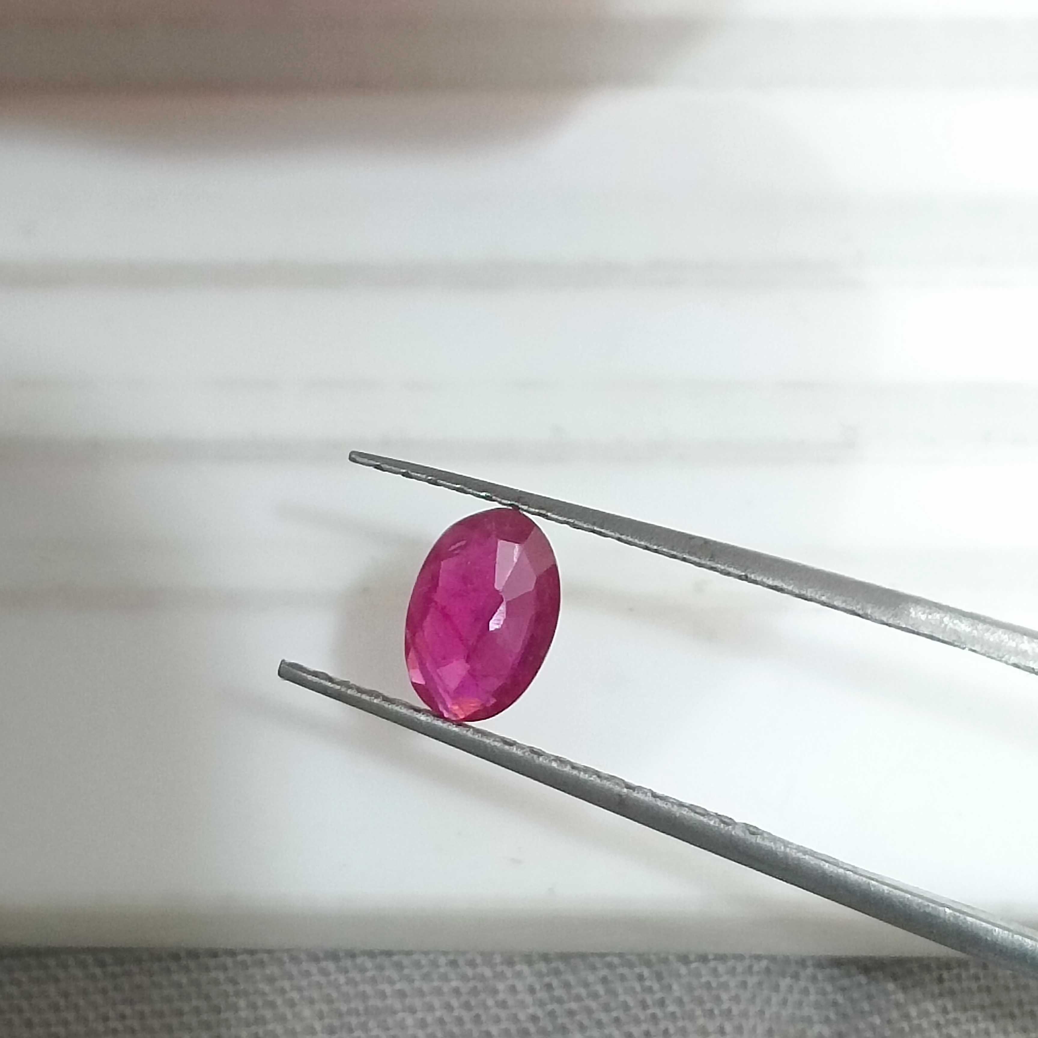 0.49cts certified deep natural blood colour oval mix unheated ruby 