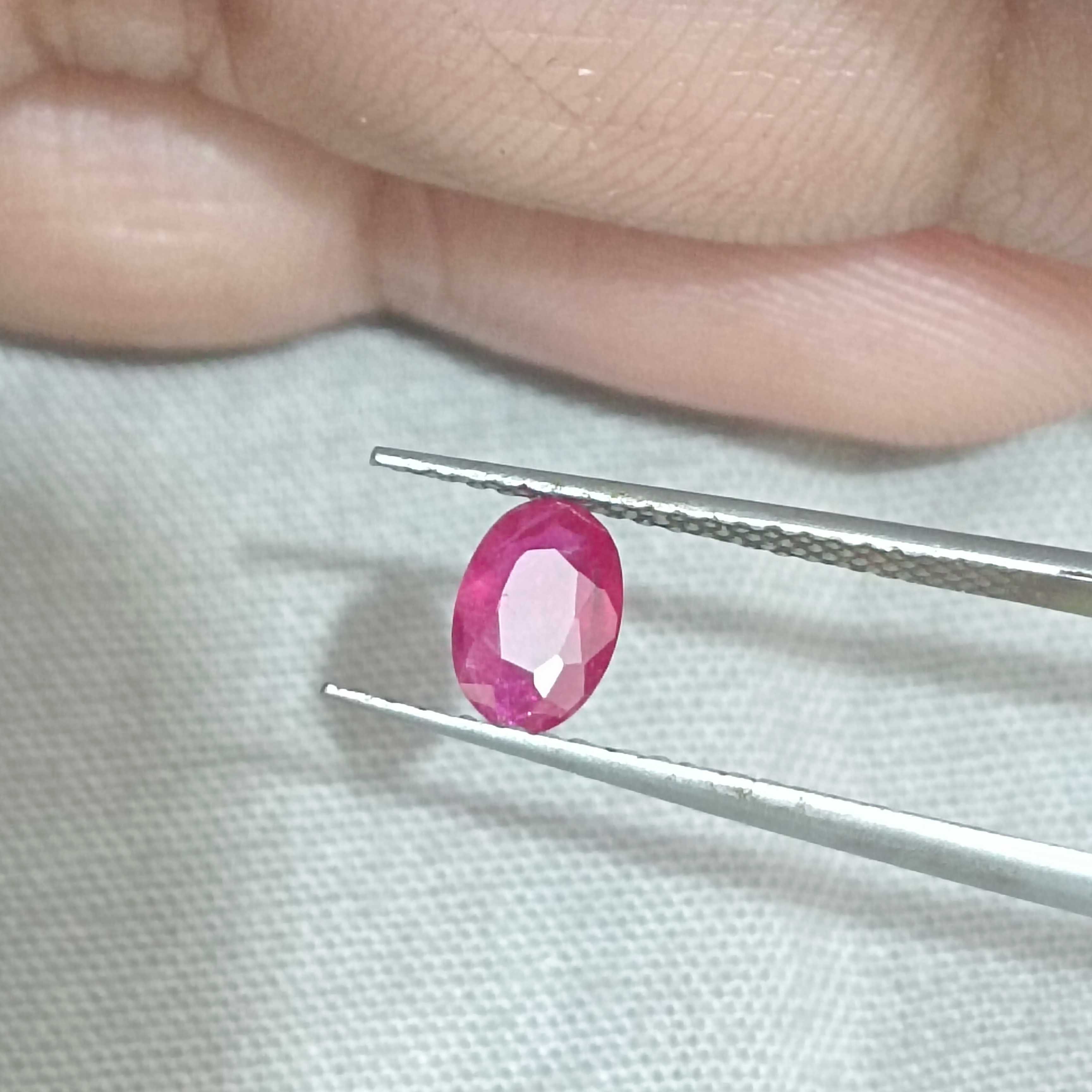 0.49cts certified deep natural blood colour oval mix unheated ruby 