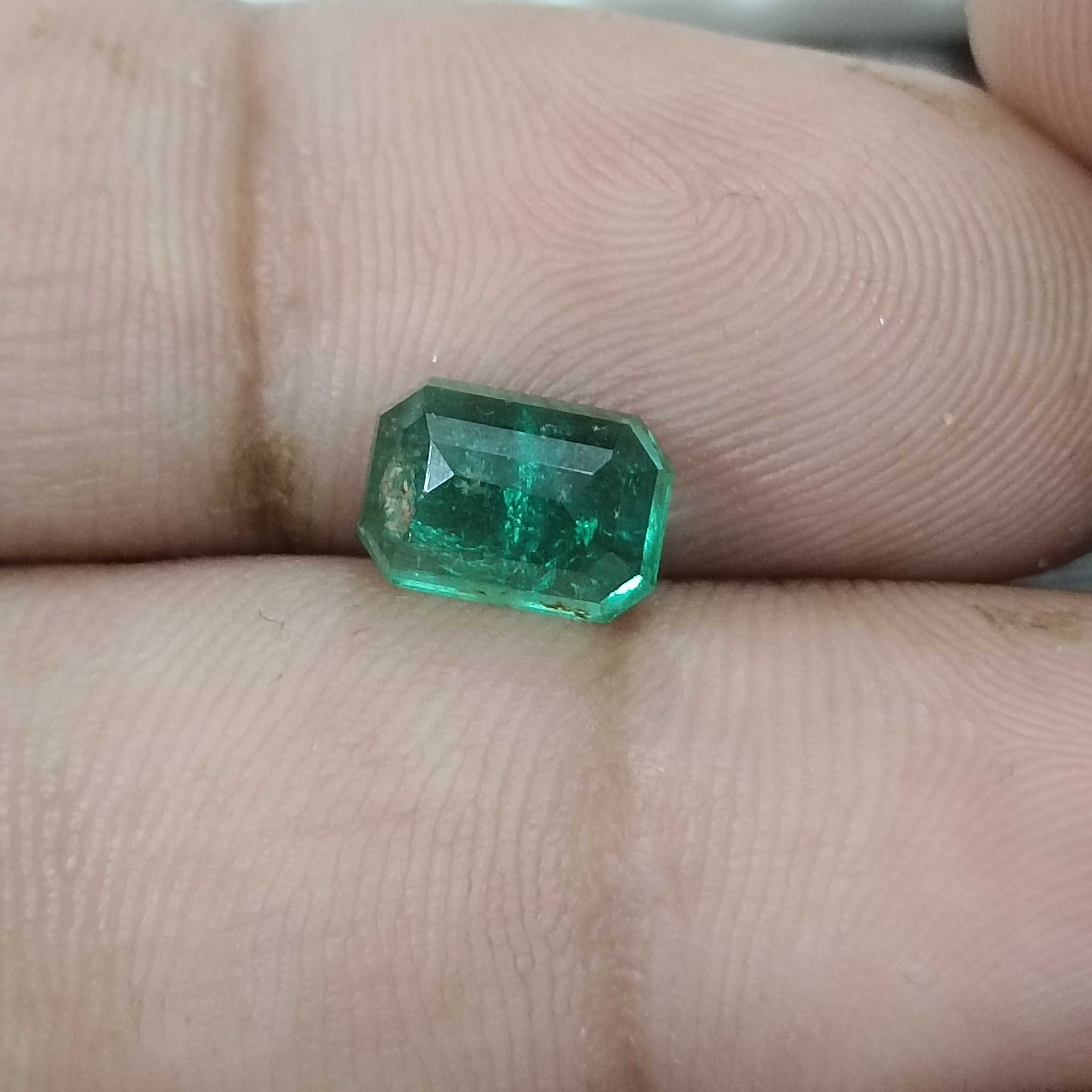 2.03cts GSI certified deep golden green octagon cut Afghanistan emerald gemstone 